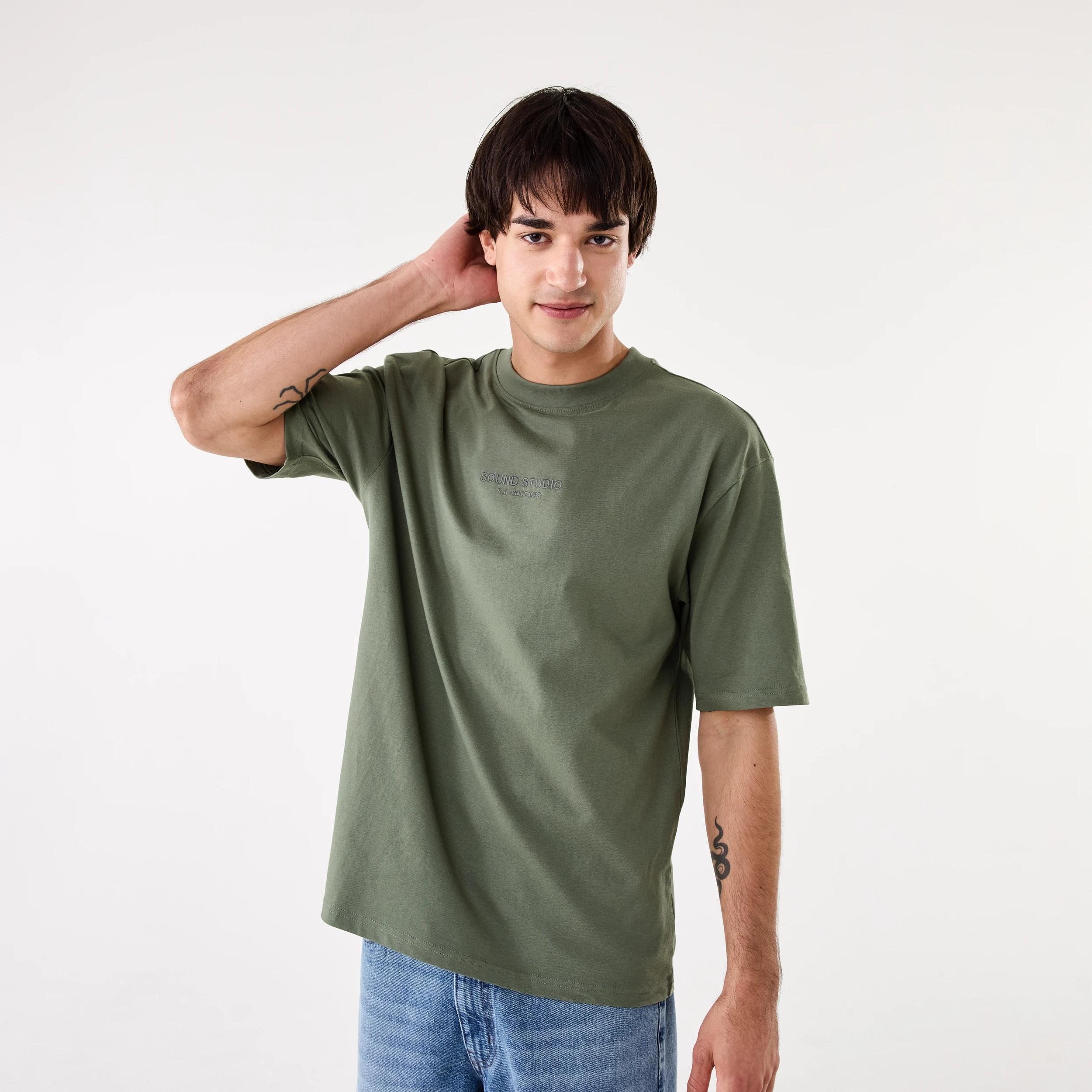 1 Oversized Print T-shirt Grn Agave, 1 of 10