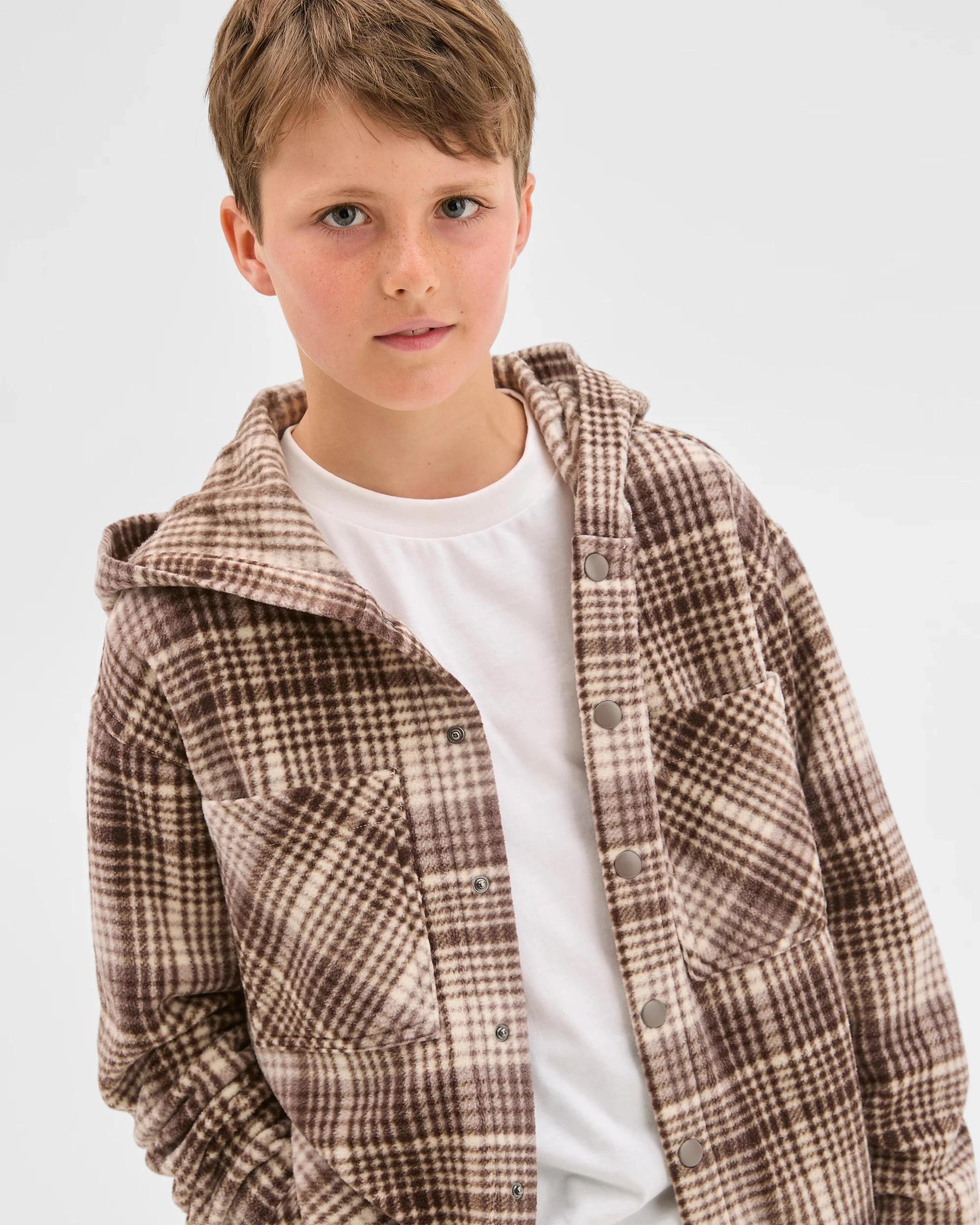 4 Target Kids Polar Fleece Long Sleeve Hooded Shirt WHITECAP GREY, 4 of 7