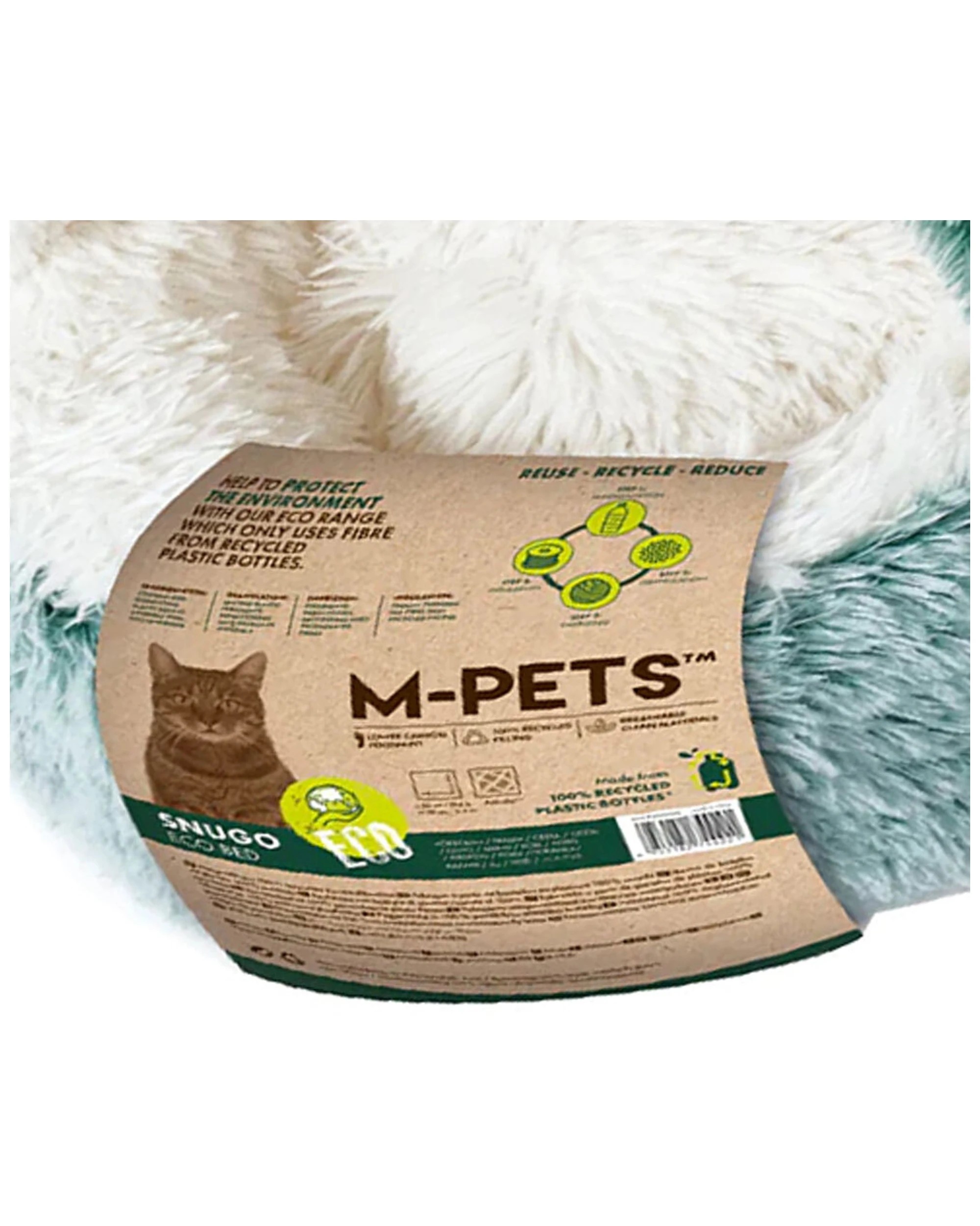 3 M-pets Snugo Eco Pet Cat Hooded Calming Sleeping Bed 50x30cm - White, 3 of 3