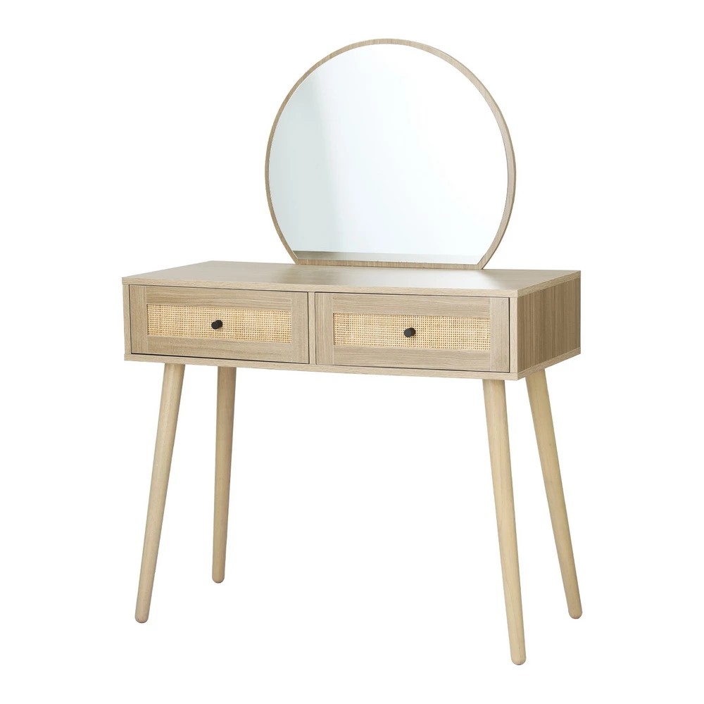 1 Artiss Dressing Table Set Rattan Frances - Natural, 1 of 7