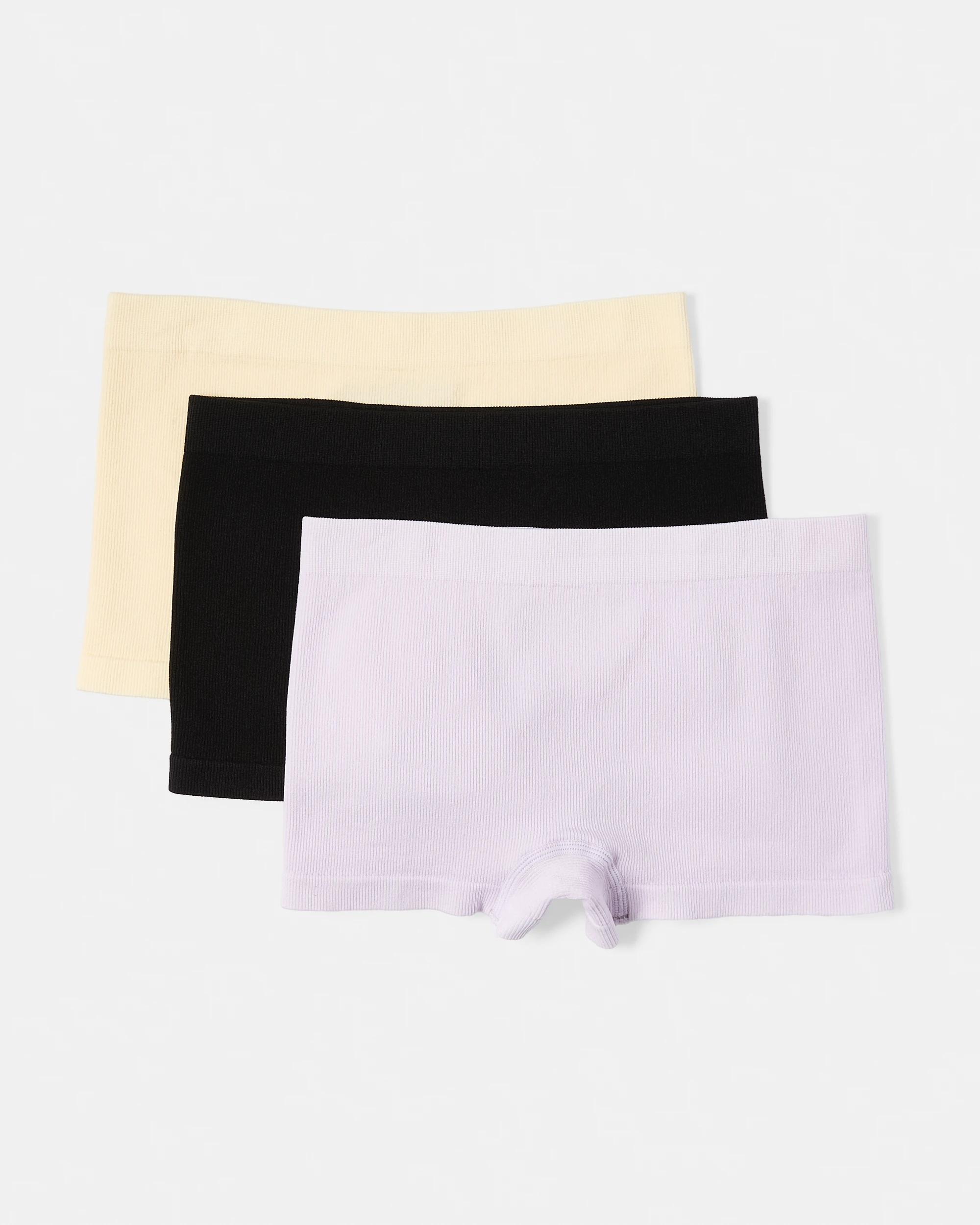 2 3 Pack Rib Seamfree Shorties Pur Shorti, 2 of 5