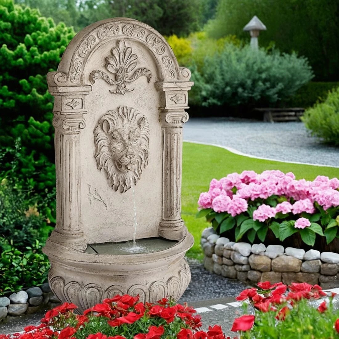 4 Gardeon Solar Fountain Water Feature Wall Mount Garden Fountains 77CM - Beige, 4 of 7