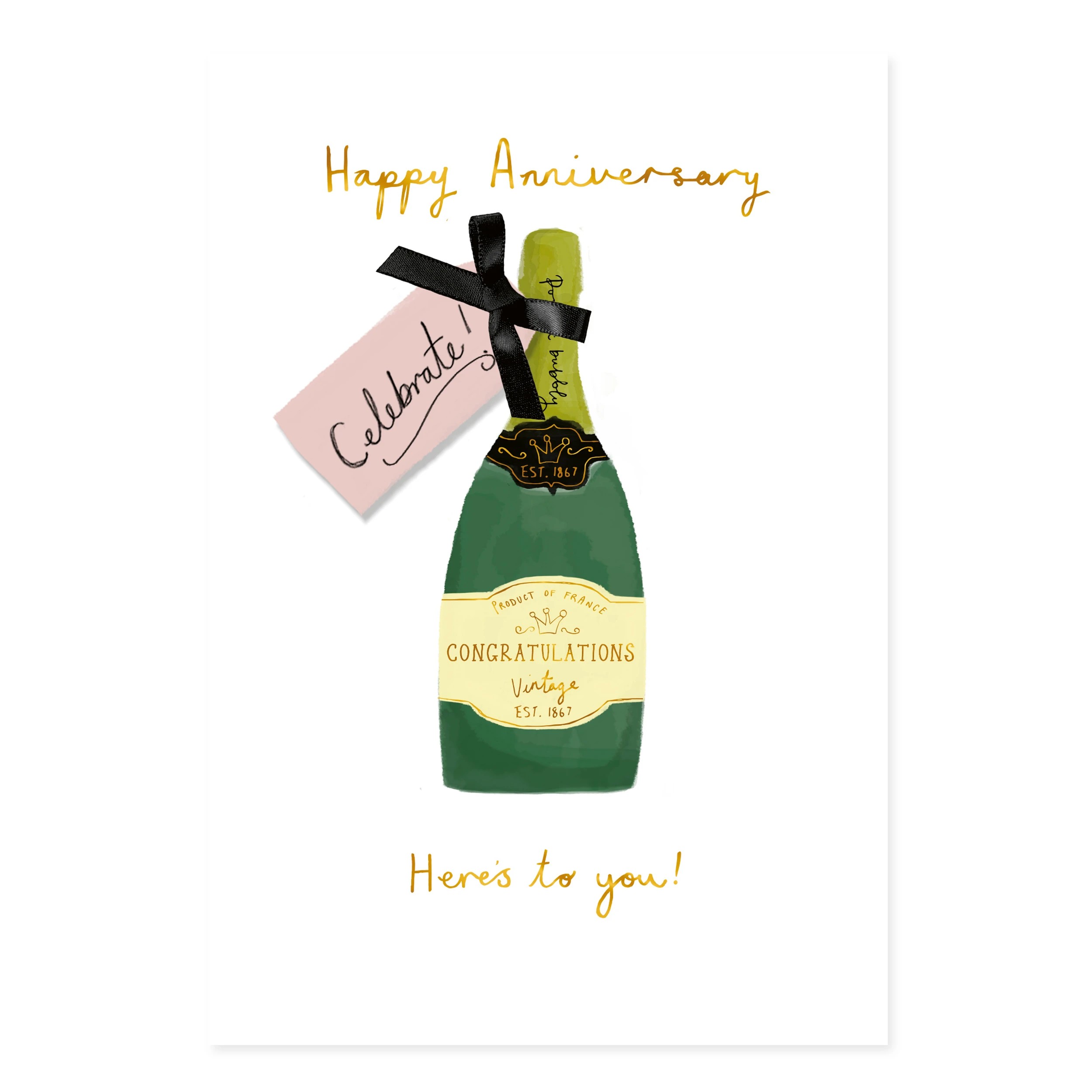 3 Hallmark Anniversary Card - Champagne, 3 of 3