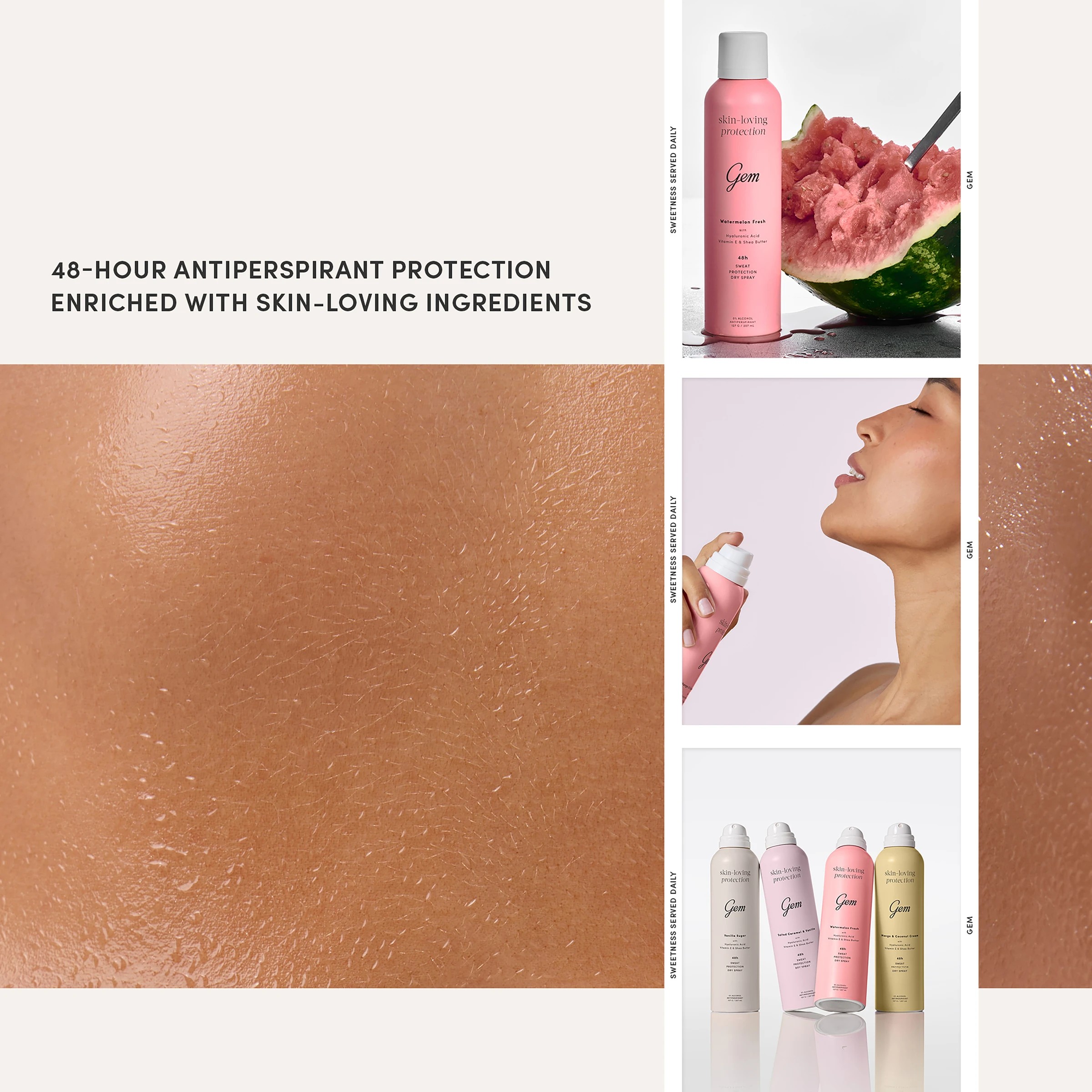 6 Gem Watermelon Fresh Skin-Loving Deodorant 207ml - Hyaluronic Acid, Vitamin E and Shea Butter, 6 of 6