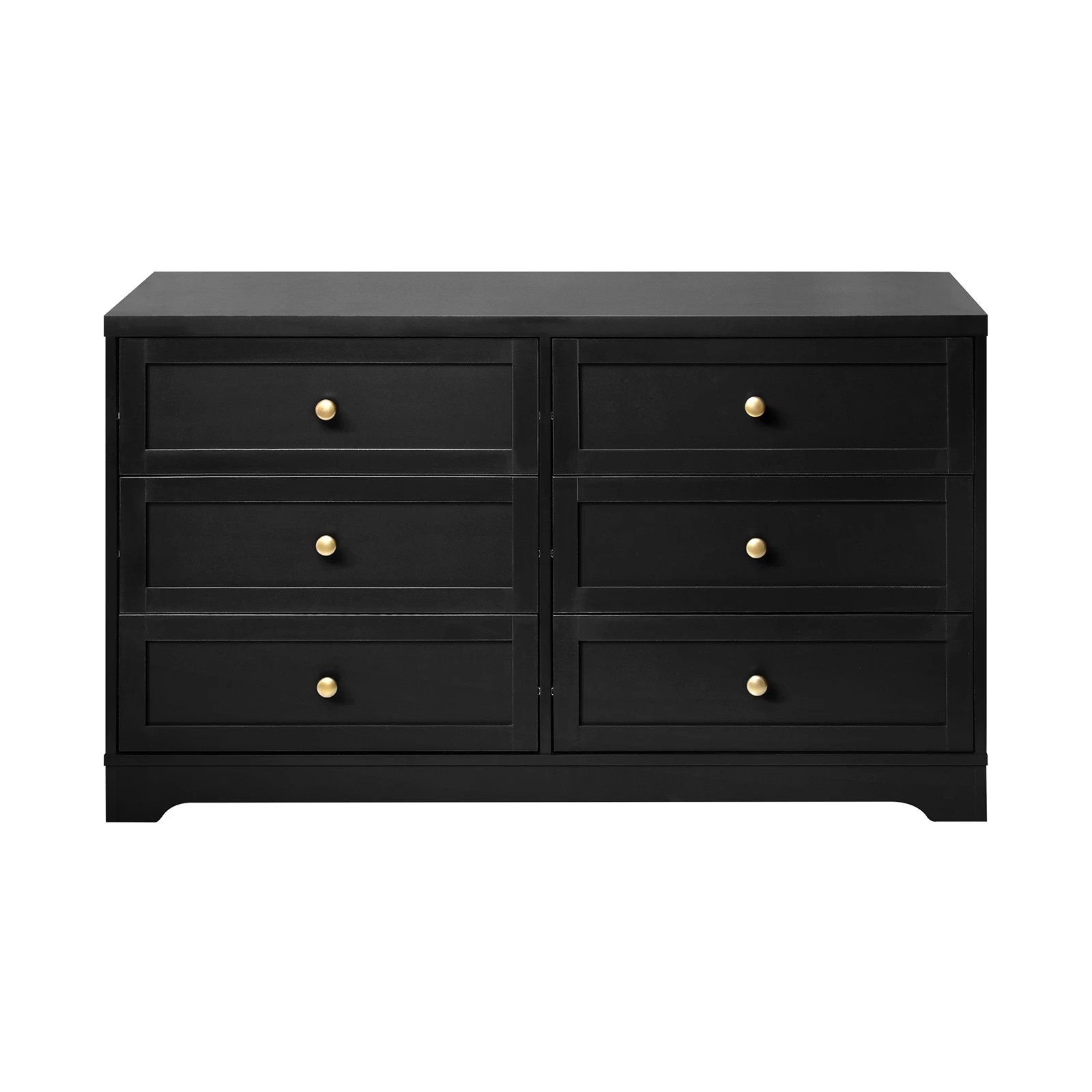 7 Oikiture 6 Chest of Drawers Lowboy Dresser Table Storage Cabinet - Black, 7 of 9