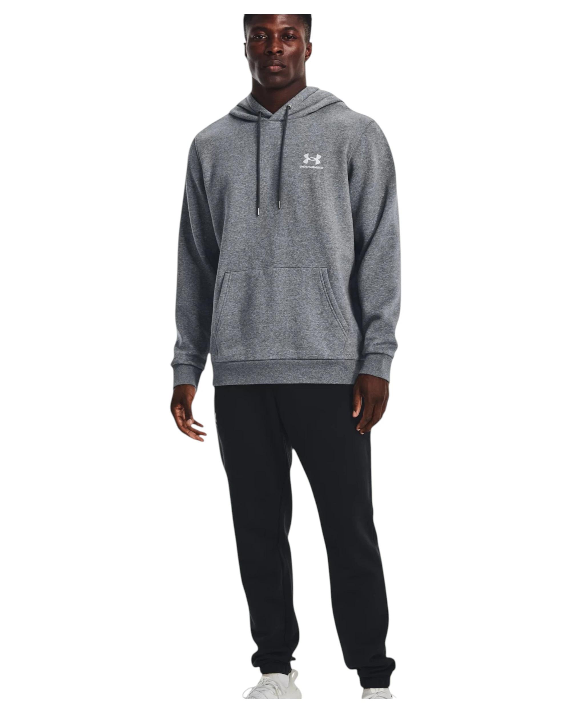 6 Under Armour Mens Icon Essential Fleece PItch Gray/ White Hoodie PITCH GRAY, 6 of 6