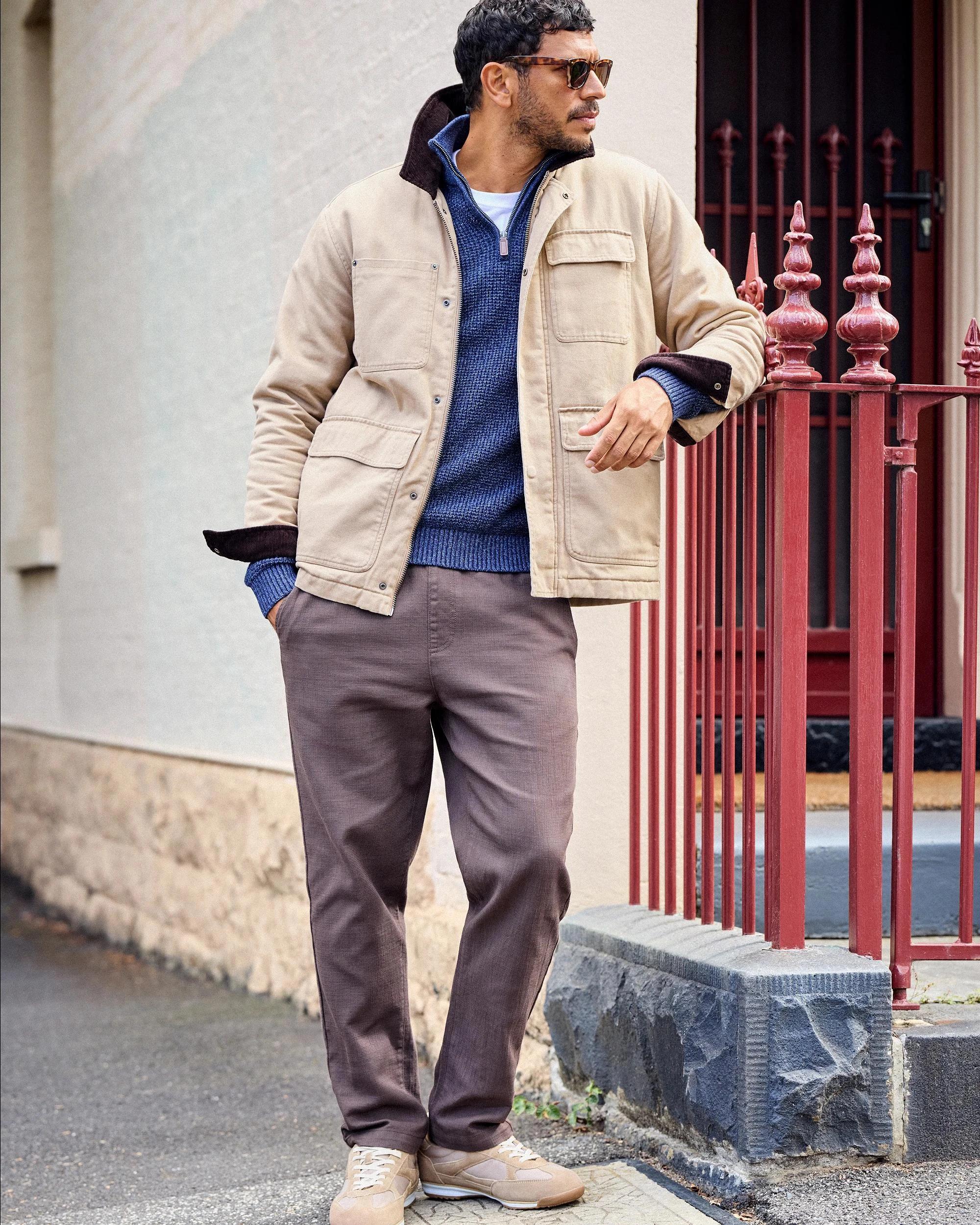 4 Target Man Mens Genuine Suede and Nylon Retro Sneaker STONE, 4 of 4