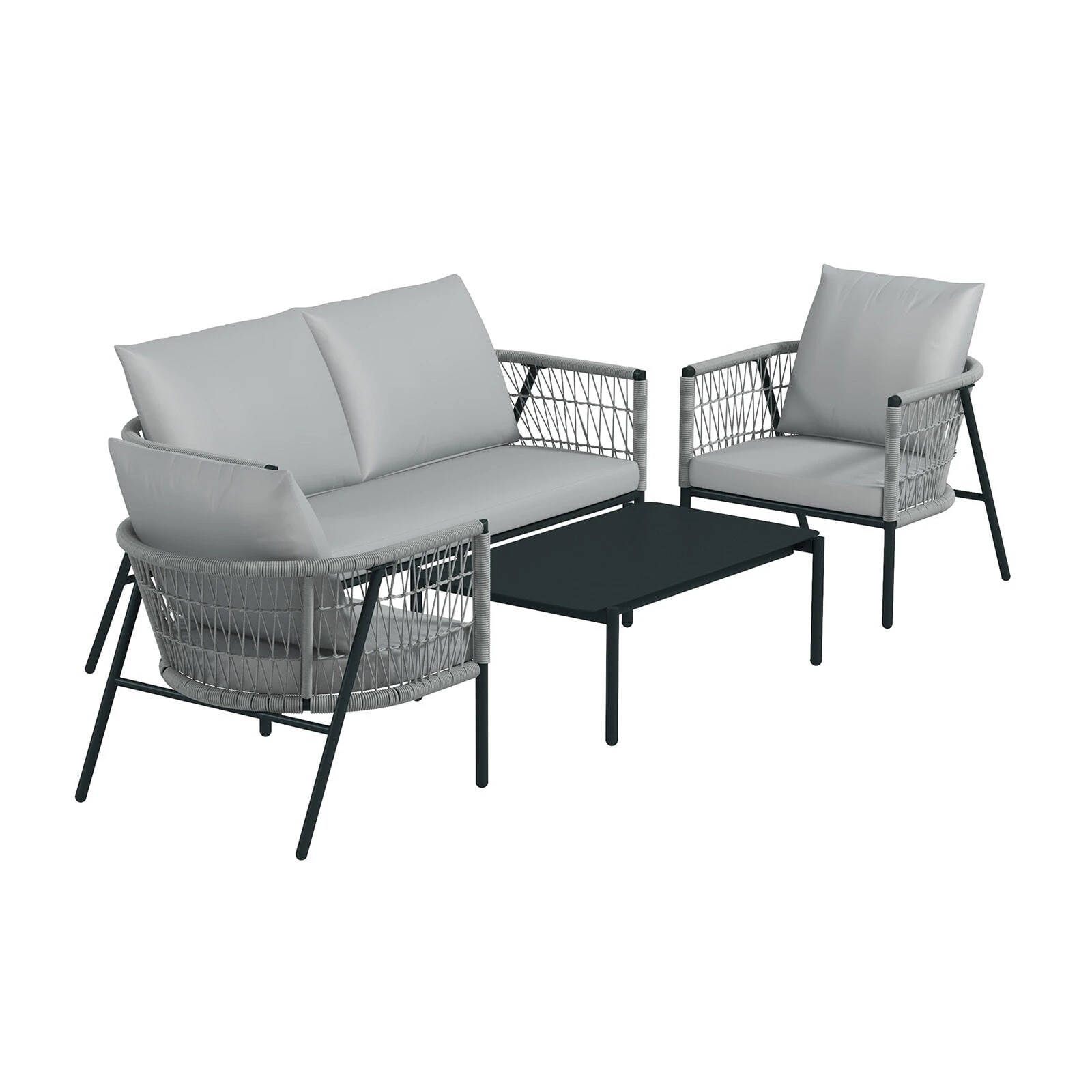 2 Arcadia Furniture 4 Piece Reims Ensemble Set Stylish Comfortable Durable Grey - Grey, 2 of 10