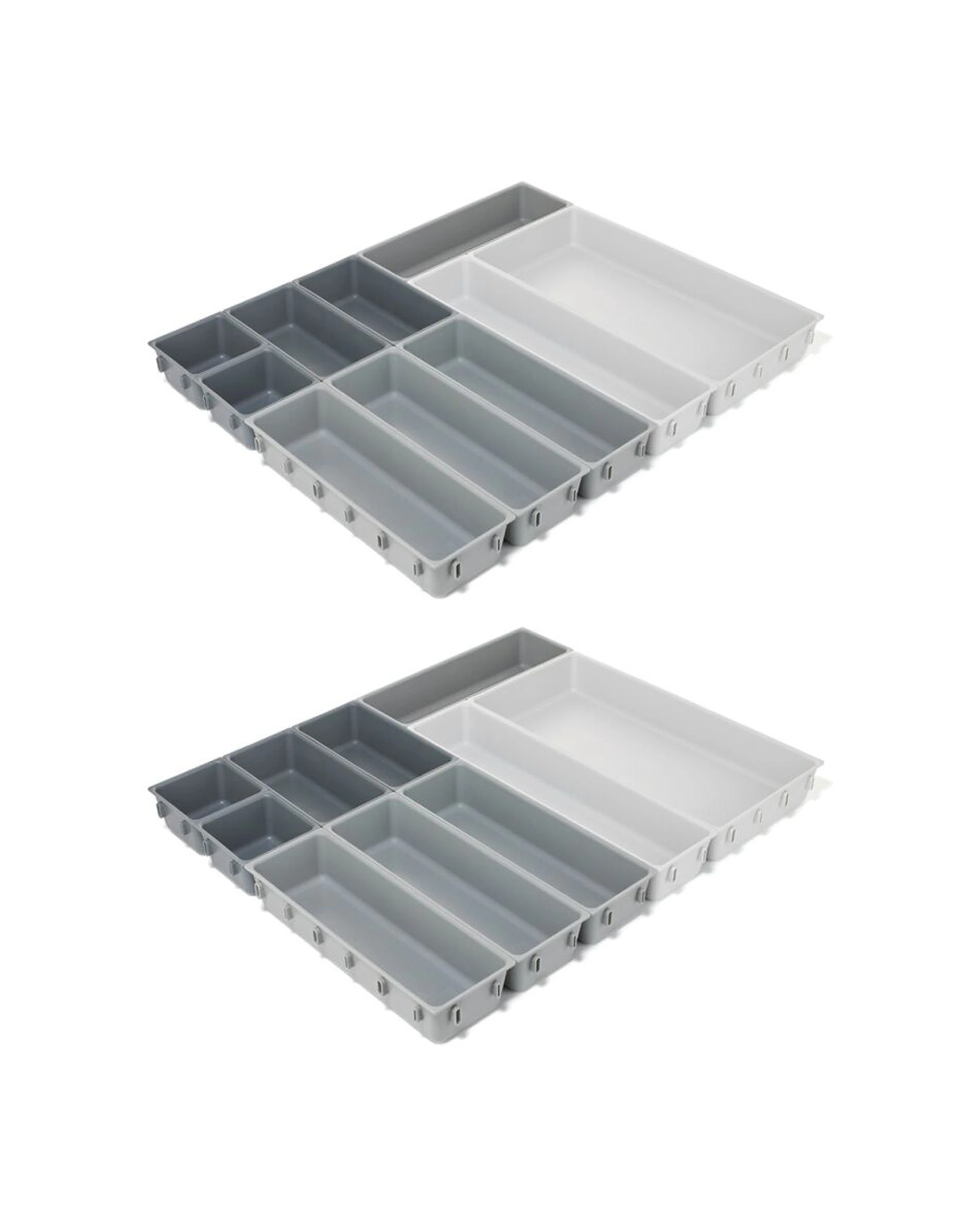 1 Joseph Joseph 2PK 10pc Blox Drawer Organiser Set Modular Storage with Non-Slip Light Stone - Beige, 1 of 7