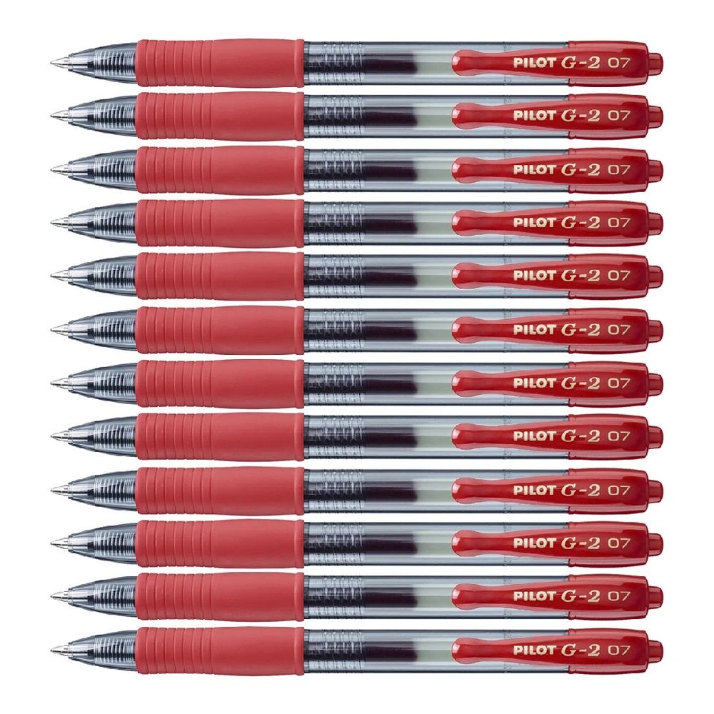 3 PILOT G2 Retractable Gel Pen 0.7mm Red 12 Pack, 3 of 3