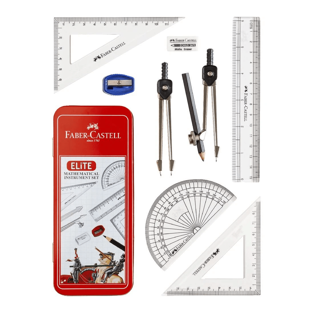 1 Faber Castell Elite Geometry Set 9 Pieces, 1 of 4