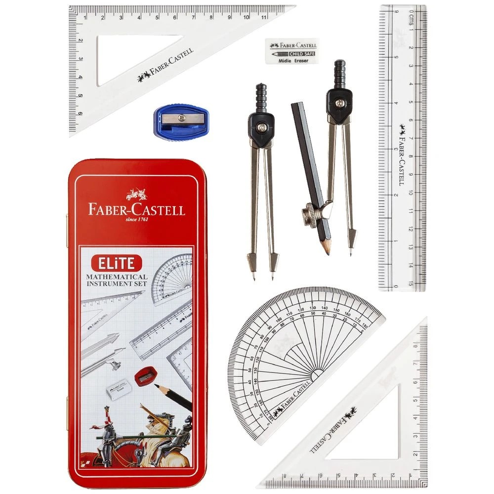 1 Faber Castell Elite Geometry Set 9 Pieces, 1 of 4