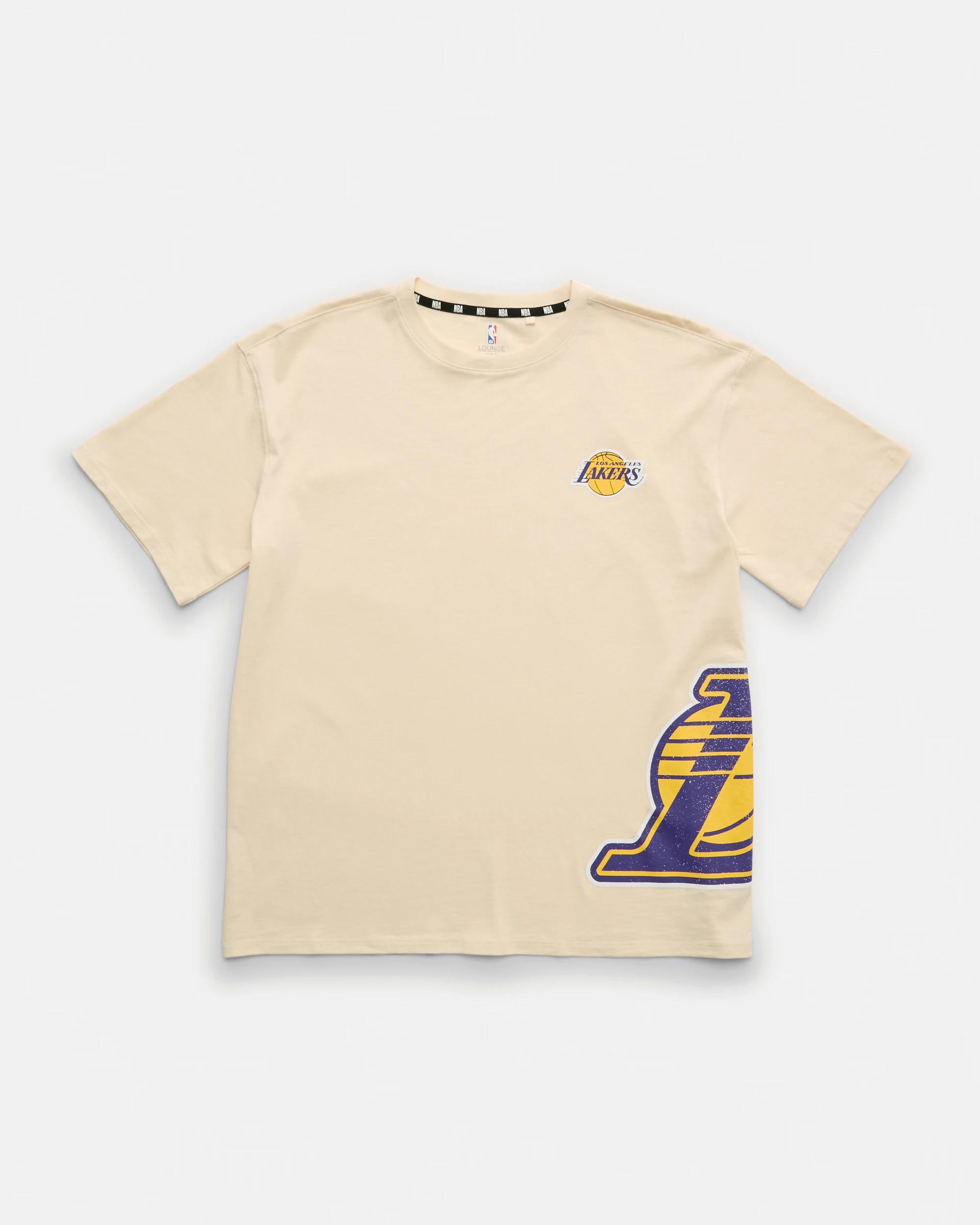 7 Official NBA Lounge T-shirt BEIGE LAKERS, 7 of 10
