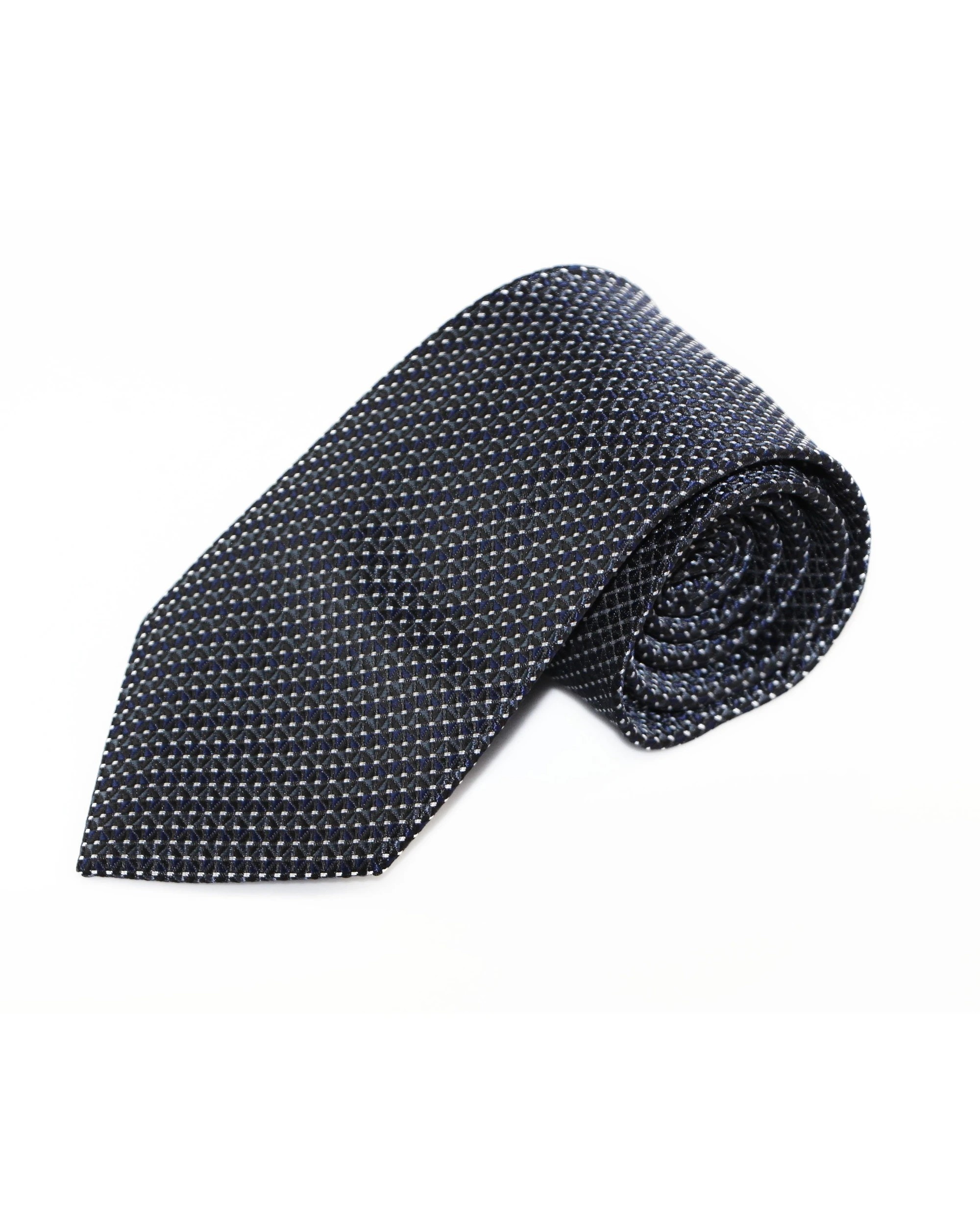 2 Zasel Mens Black, Navy & White Elegant Patterned 8cm Neck Tie, 2 of 2