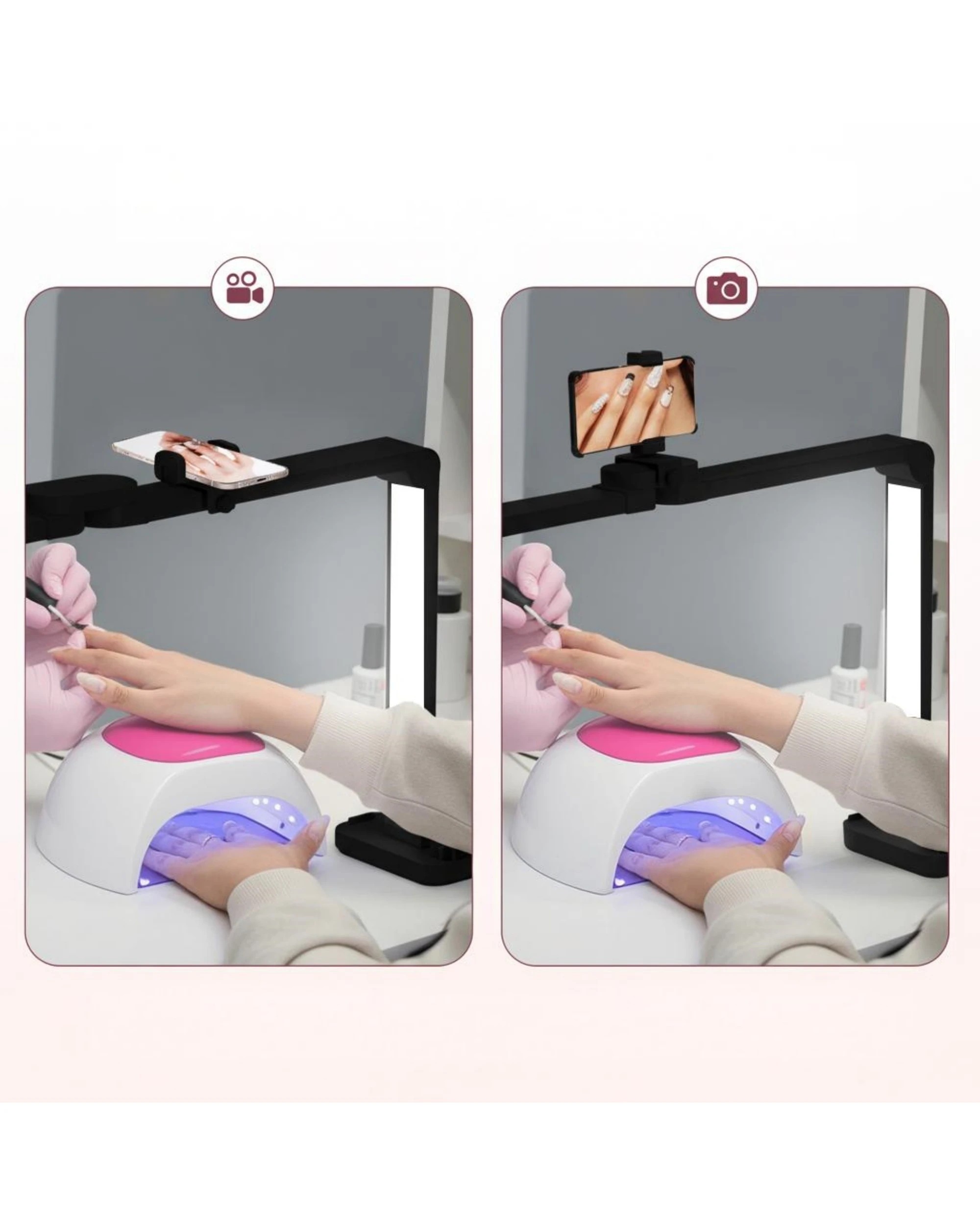 3 Advwin Foldable Nail Tech Lamp for Desk - Black, 3 of 8