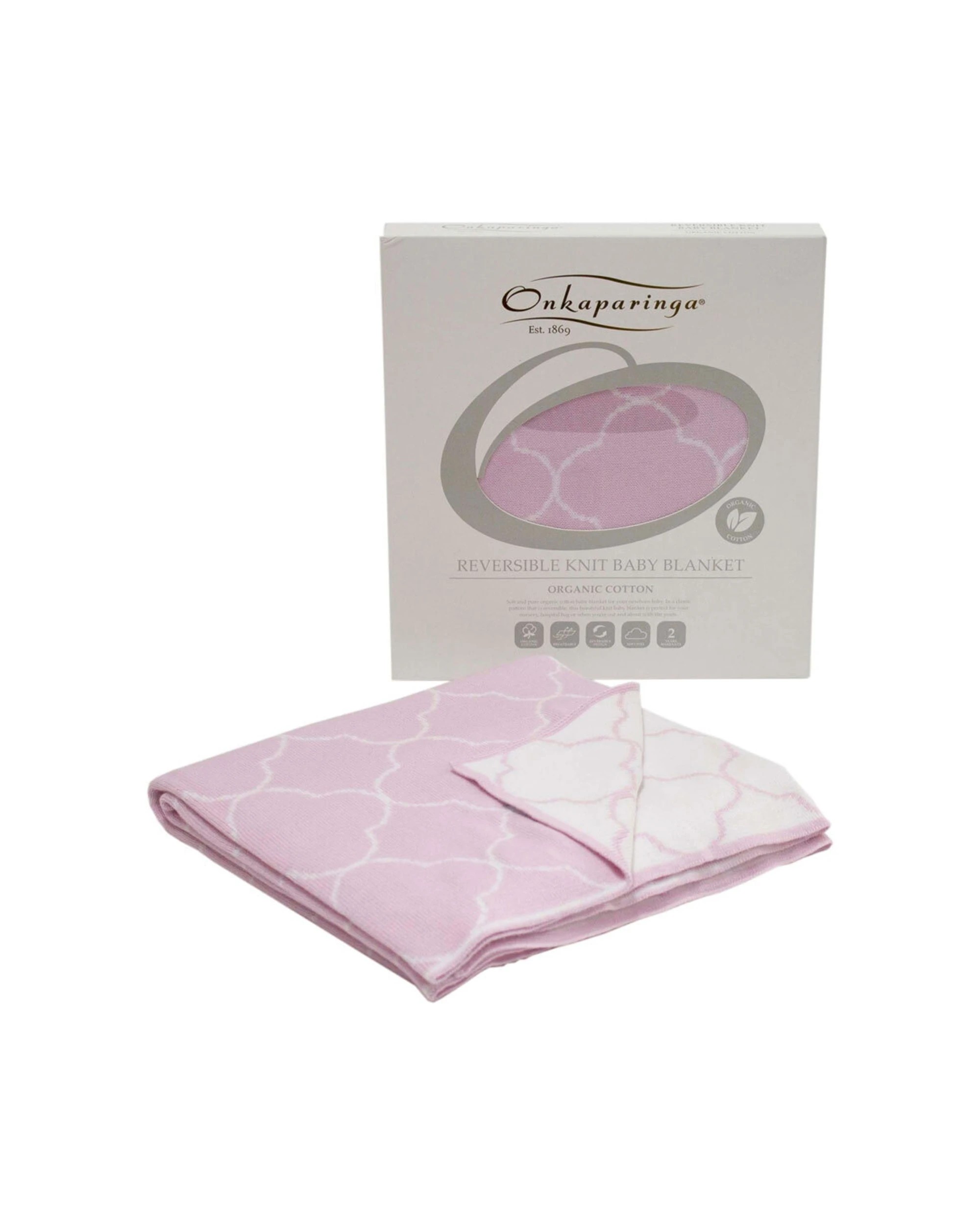 2 Onkaparinga Baby Clouds Organic Cotton Blanket - Pink, 2 of 3
