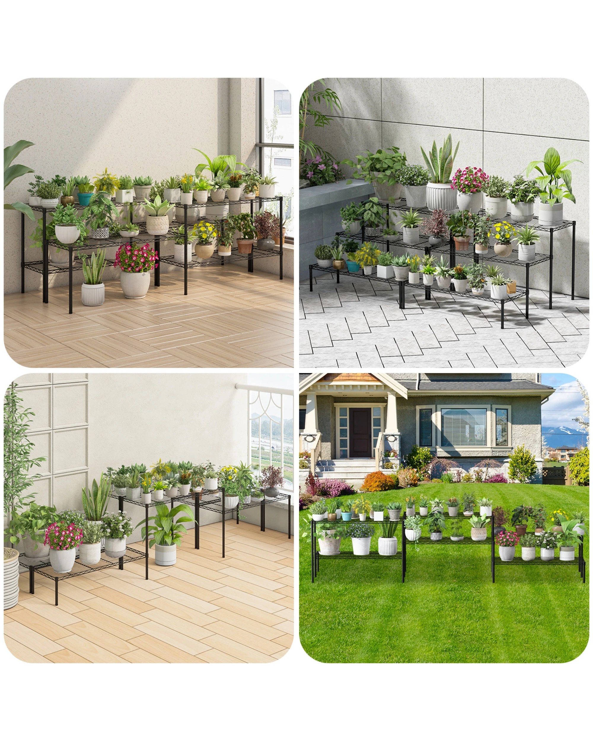 8 Advwin Plant Stand 3-Tier 2 Pack Outdoor Indoor Flower Pot Stands, 8 of 8