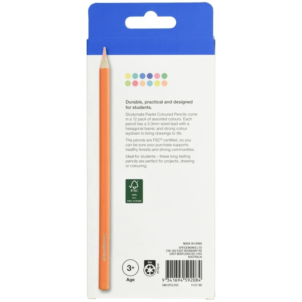 4 Studymate Pencils Pastel 12 Pack, 4 of 4