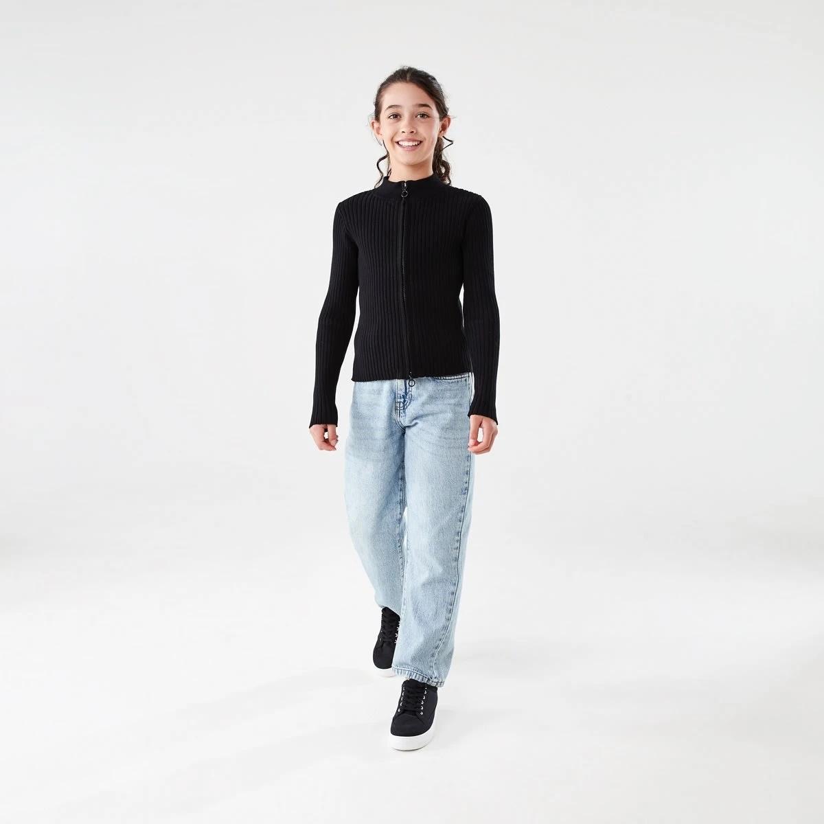 6 Rib Zip Through Cardigan BLACK, 6 of 7