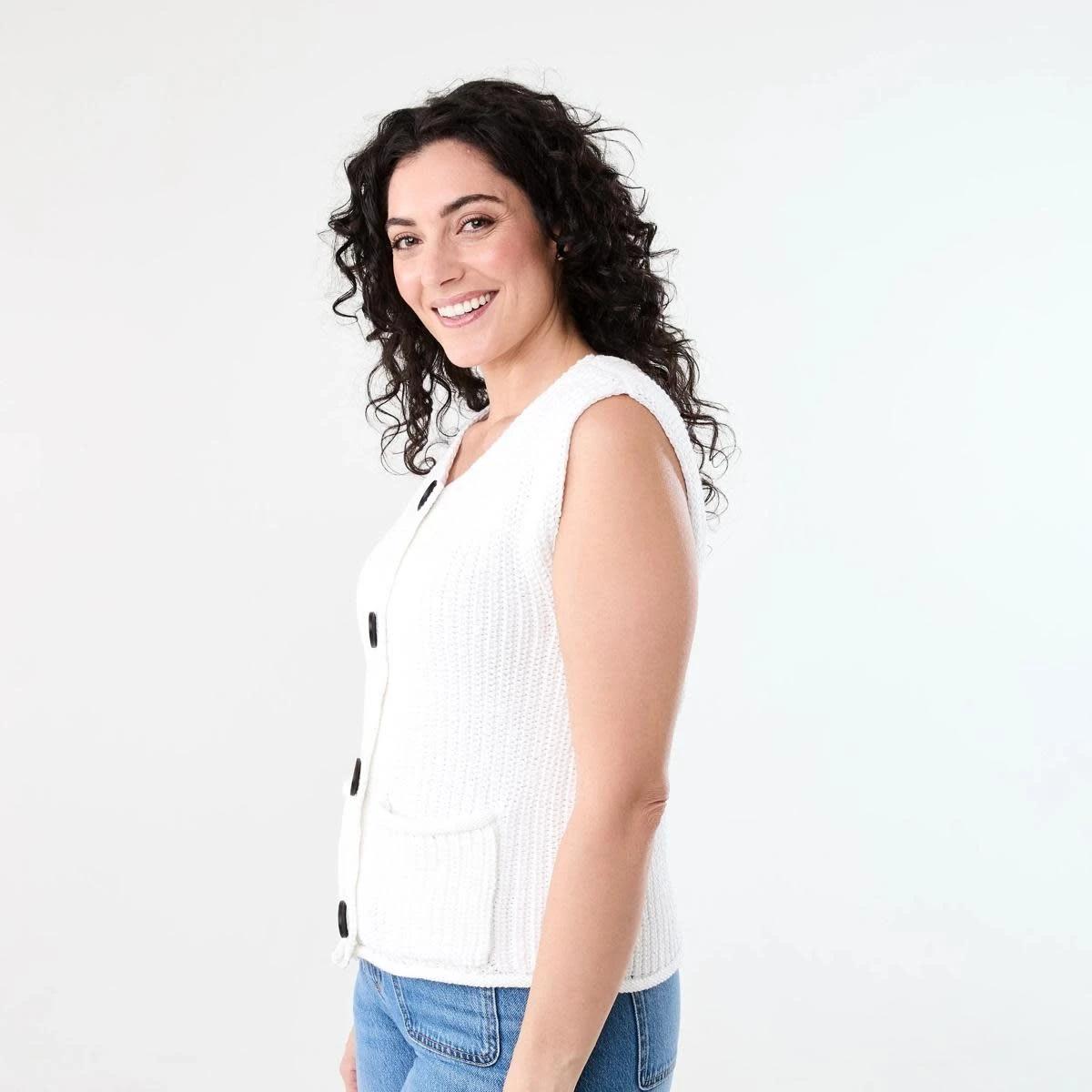 2 Fisherman Rib Vest WHITE, 2 of 6