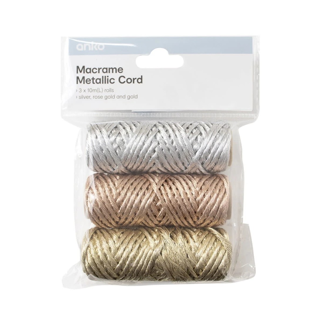 1 3 Pack Macrame Metallic Cord, 1 of 3