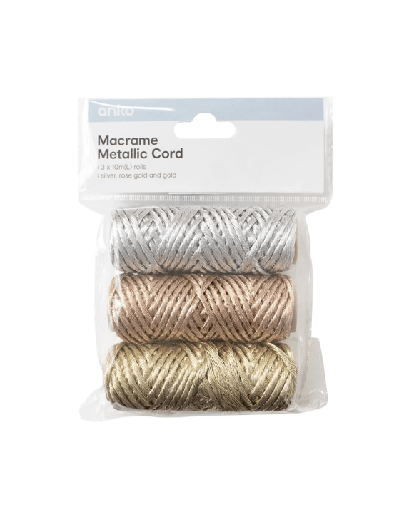 3 Pack Macrame Metallic Cord