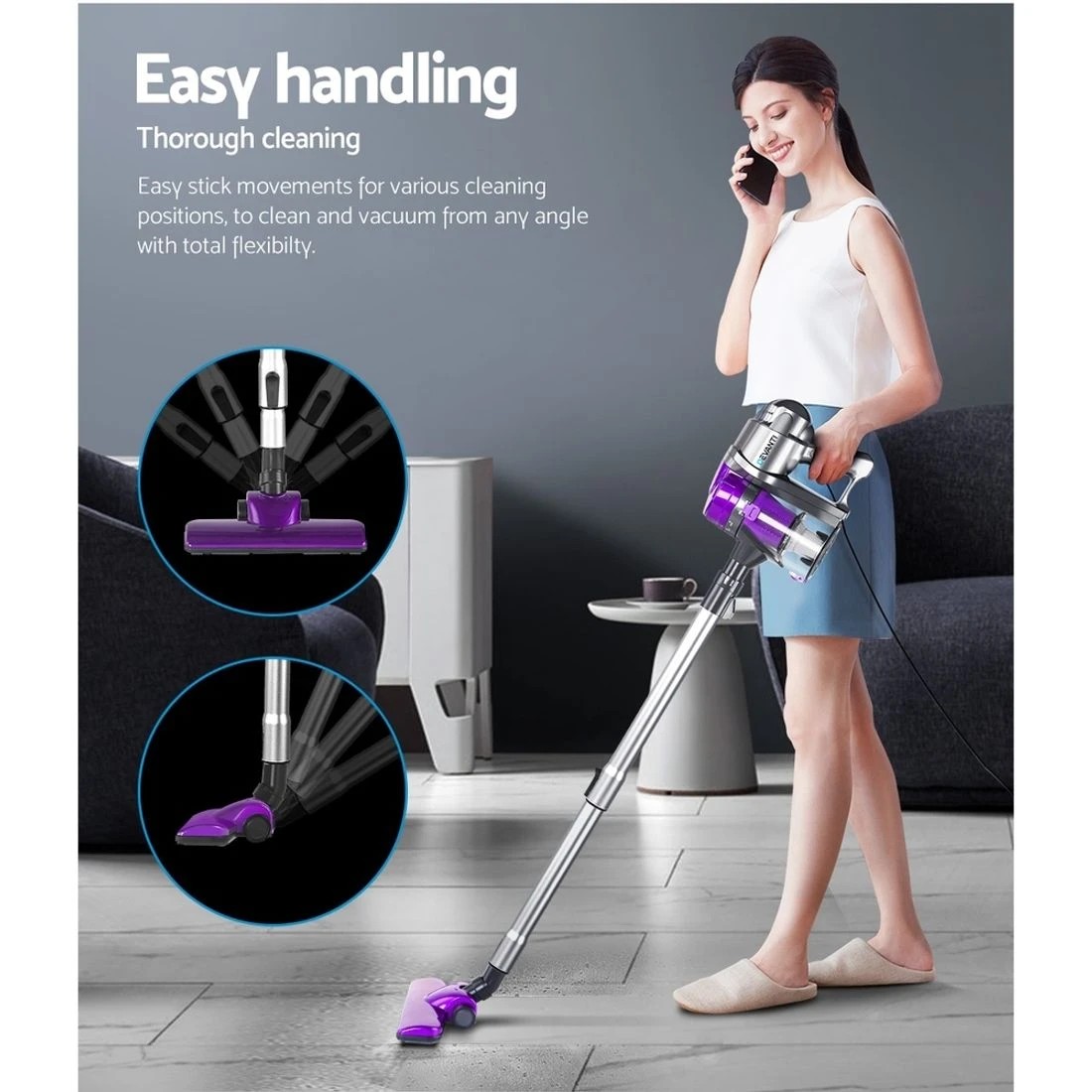 5 Devanti Stick Vacuum Cleaner Handheld Corded 450W Purple - Purple, 5 of 8