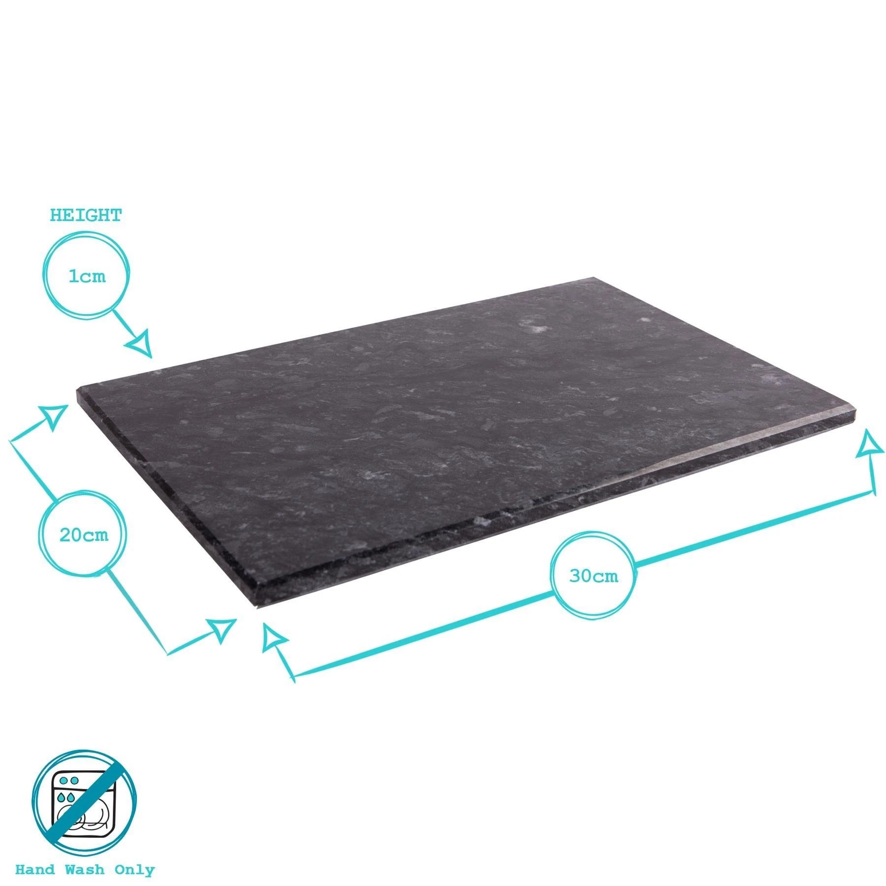 3 Argon Tableware Marble Rectangle Chopping Board - 30cm x 20cm - Black, 3 of 7