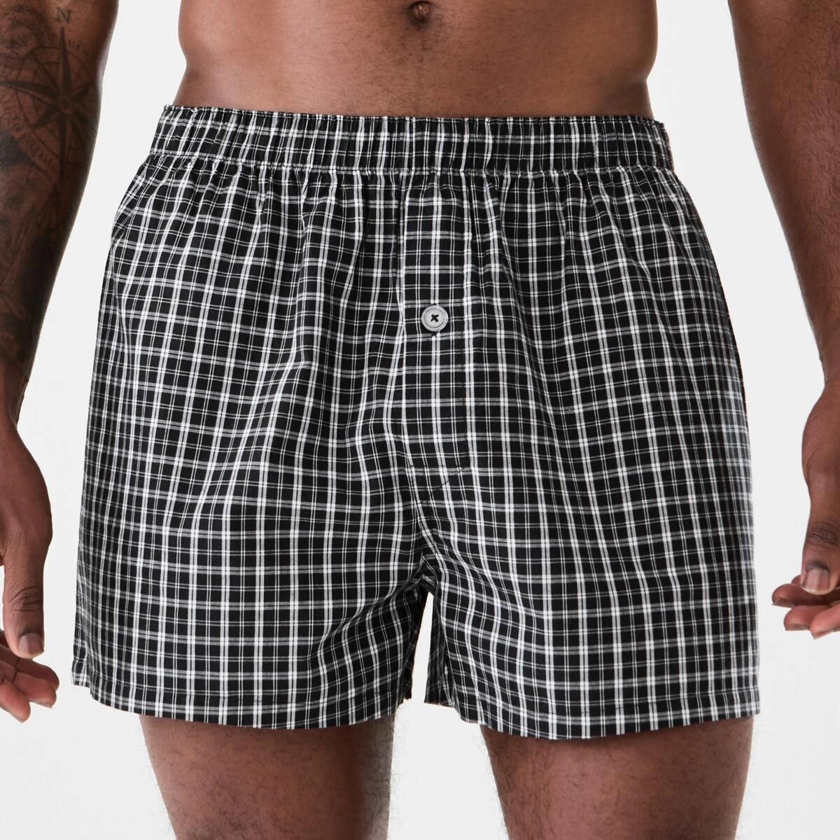 4 3 Pack Alpha Classic Woven Boxers MULTI CHECKS, 4 of 8