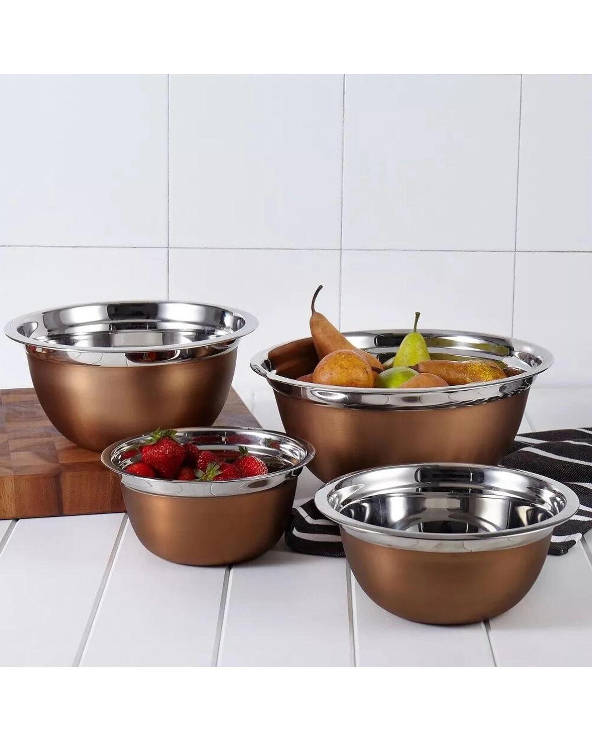 3 Academy Edwin Copper & Brass 4pc Mixing Bowls  Set of 4, 3 of 3