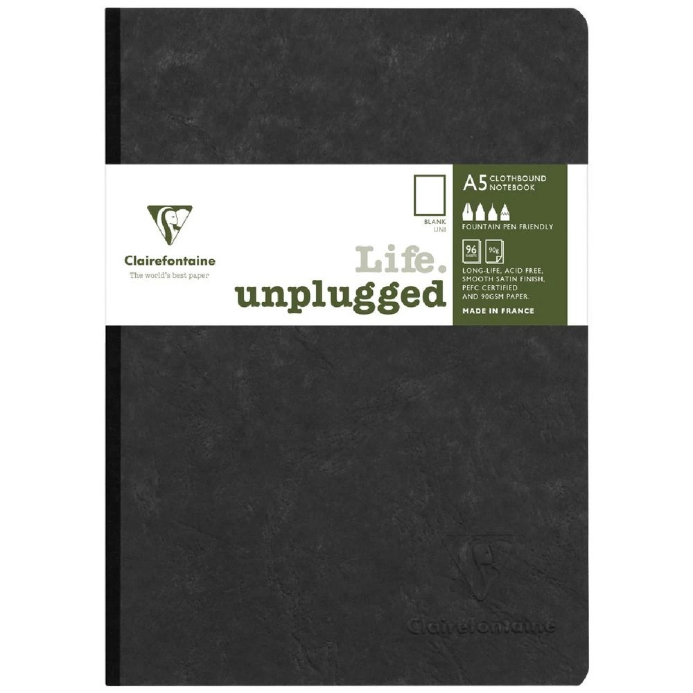 1 Clairefontaine My Essentials A5 Notebook Plain 192 Page Black, 1 of 5