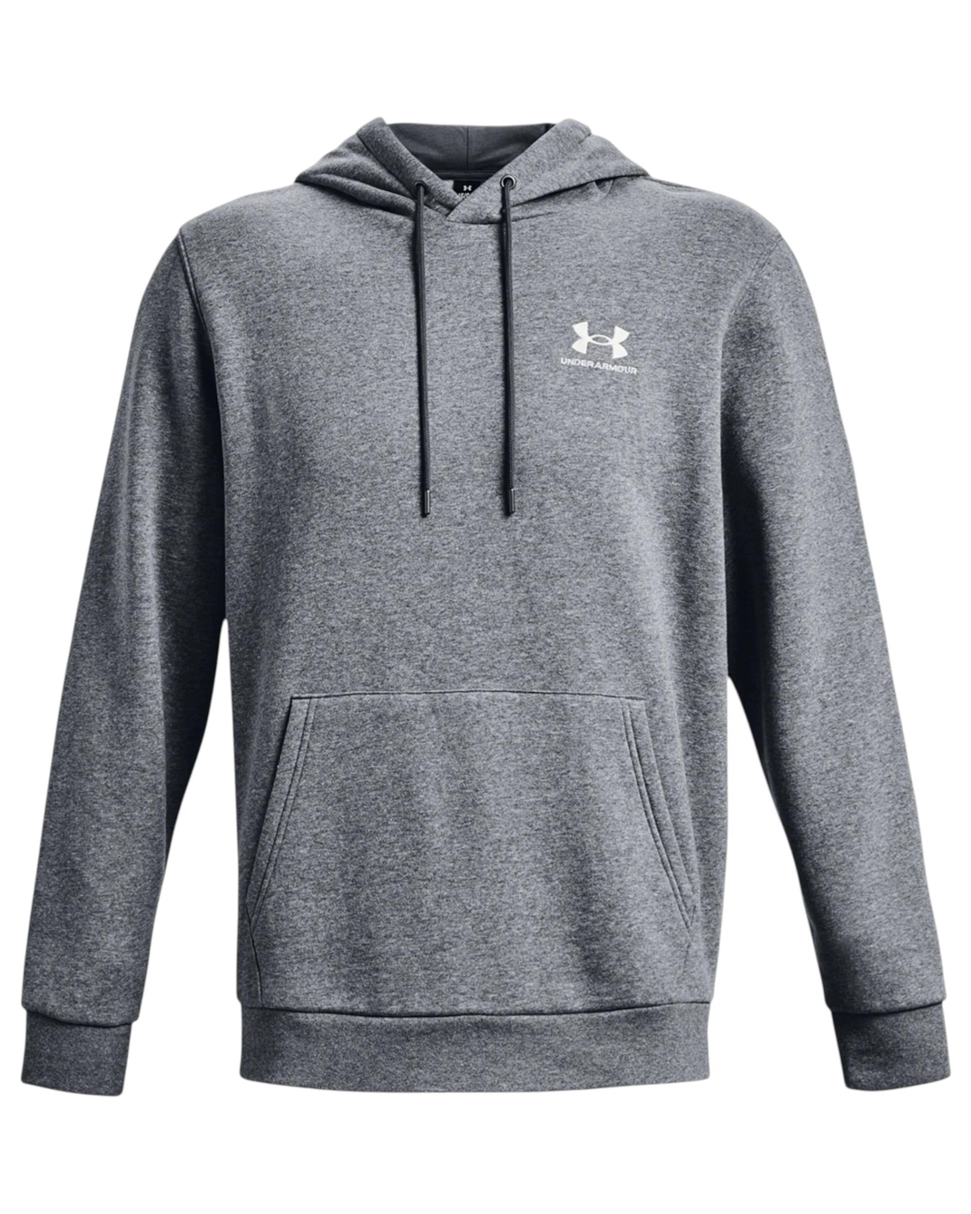 1 Under Armour Mens Icon Essential Fleece PItch Gray/ White Hoodie PITCH GRAY, 1 of 6
