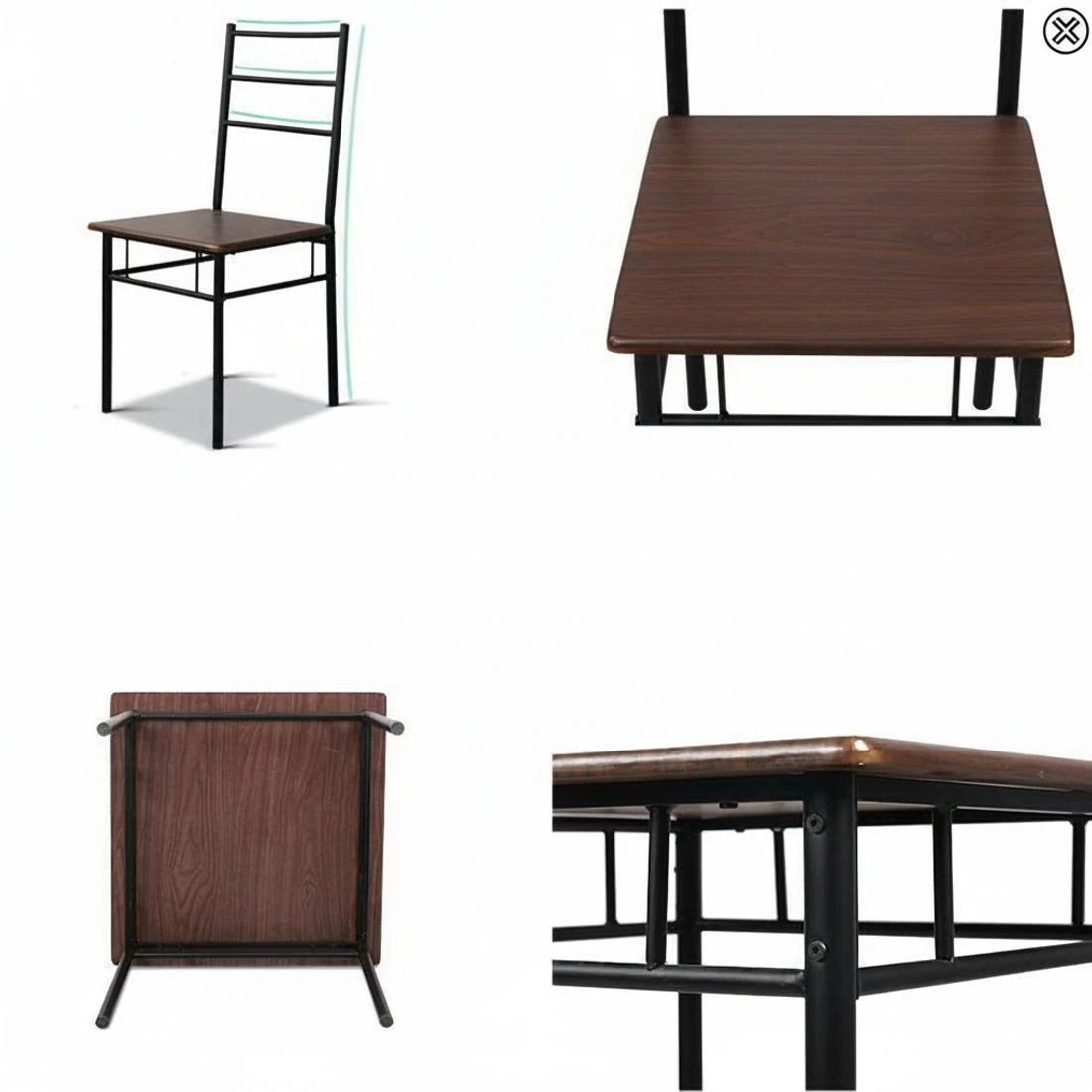 7 Artiss Dining Table And Chairs Set fo 3 - Brown, 7 of 10