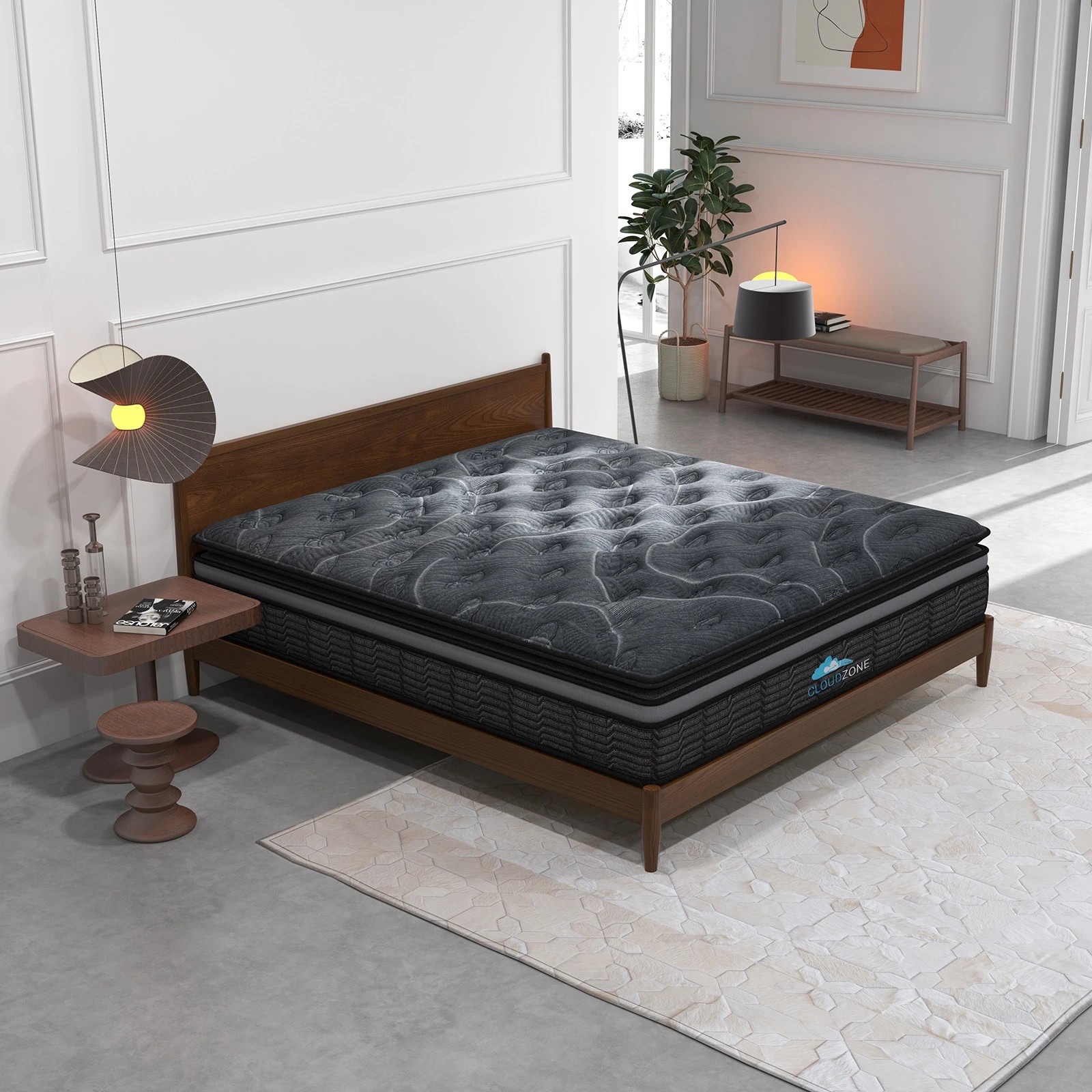 7 Cloud Zone Double Layer Euro Top Pocket Spring Mattress Plush Medium Firm - Single Bed - Charcoal, 7 of 10