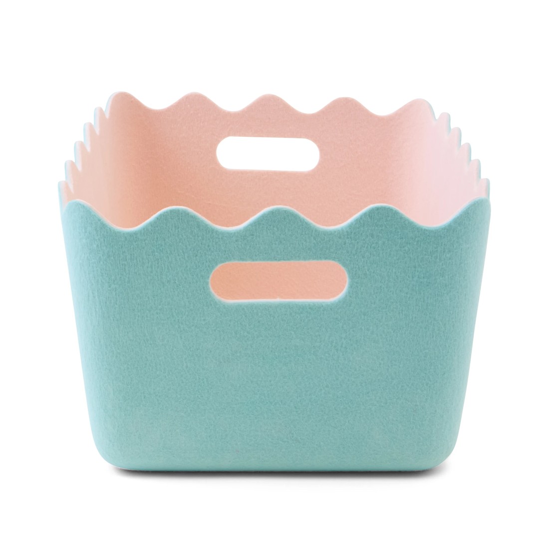 5 Two Tone Wave Felt Basket - Blue, 5 of 7