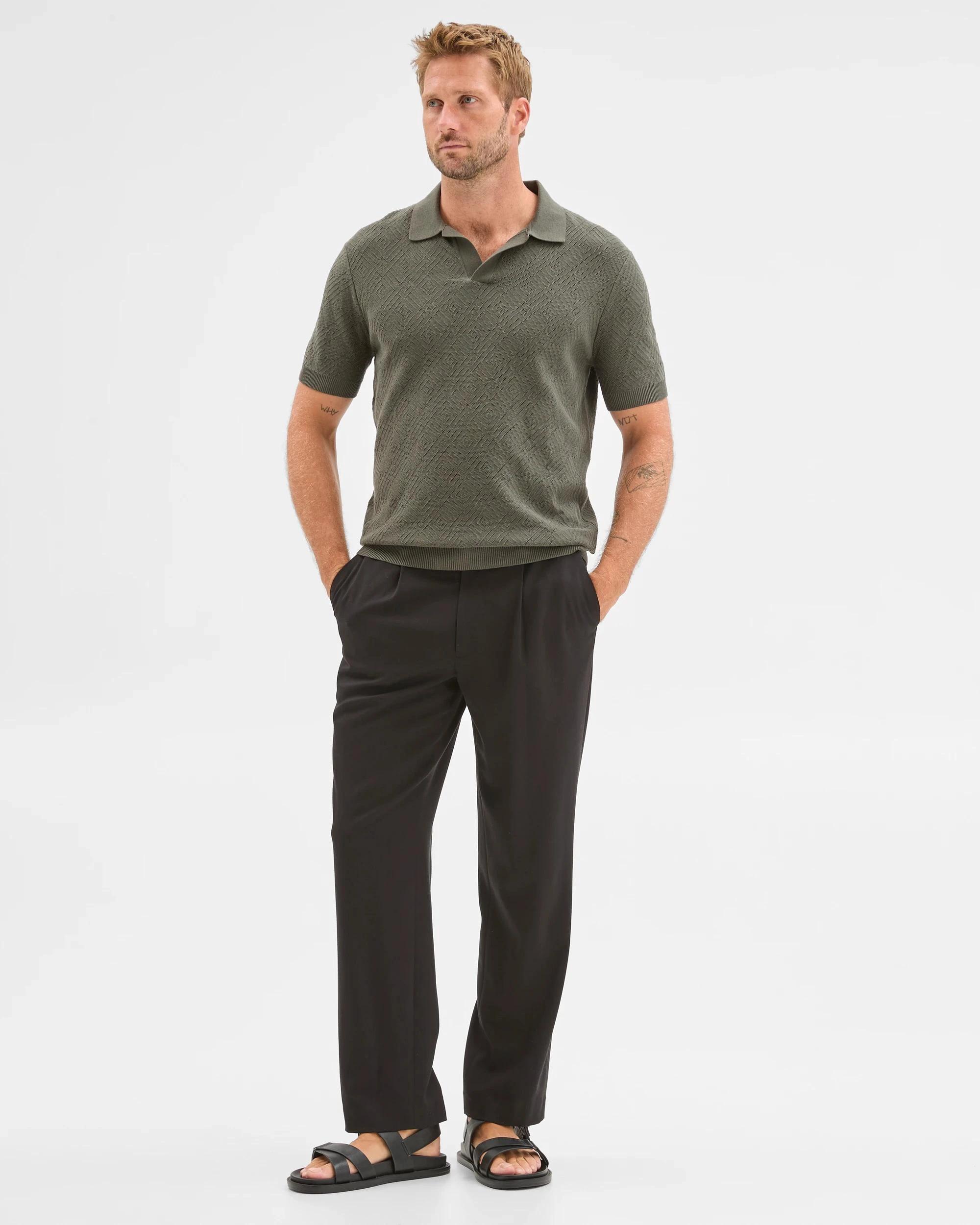 2 Preview Australian Cotton Knit Polo Top CHIMERA, 2 of 5