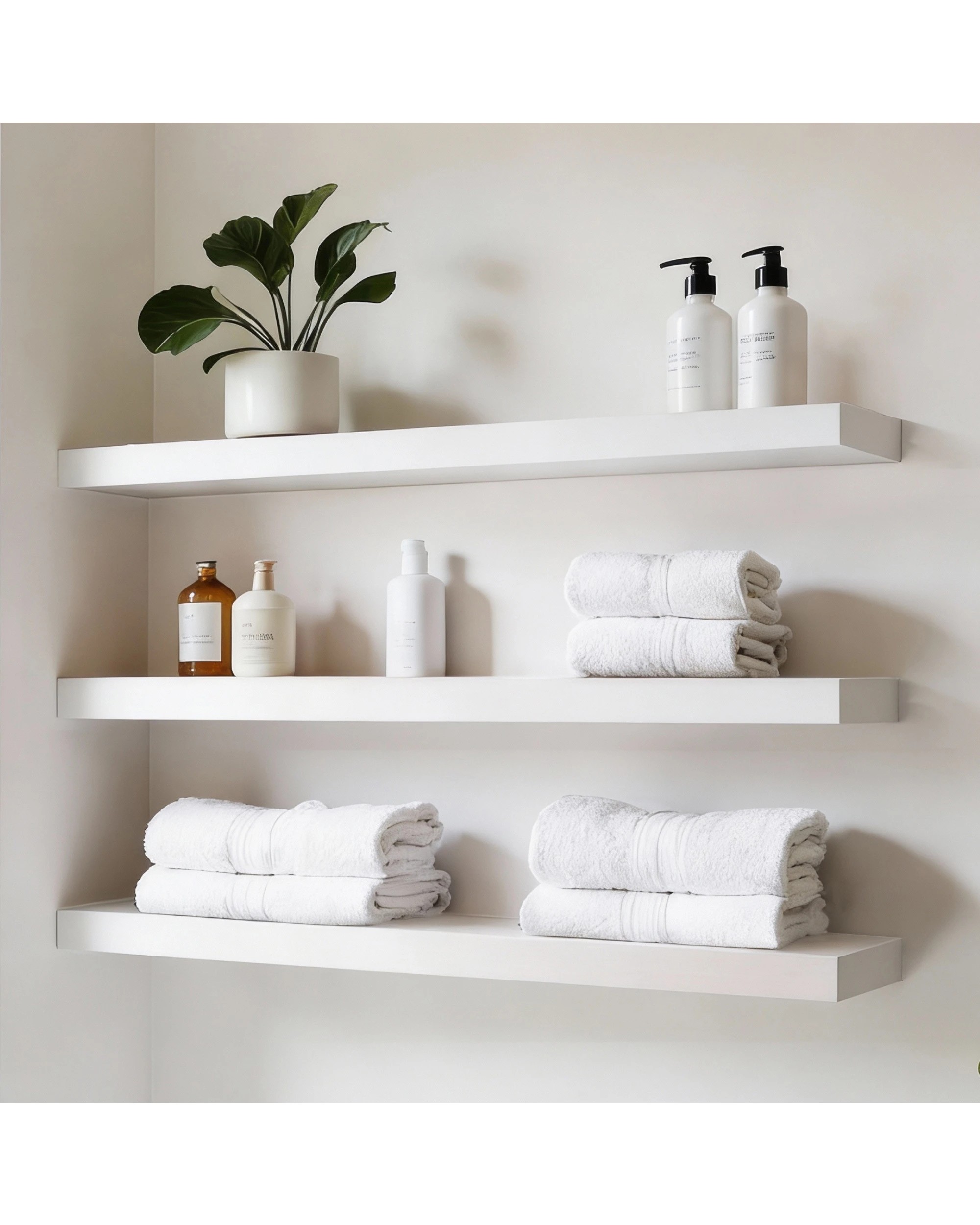 10 Takara Seiso Floating Wall Shelves Display Rack (Set of 3) Large 90cm - White, 10 of 10