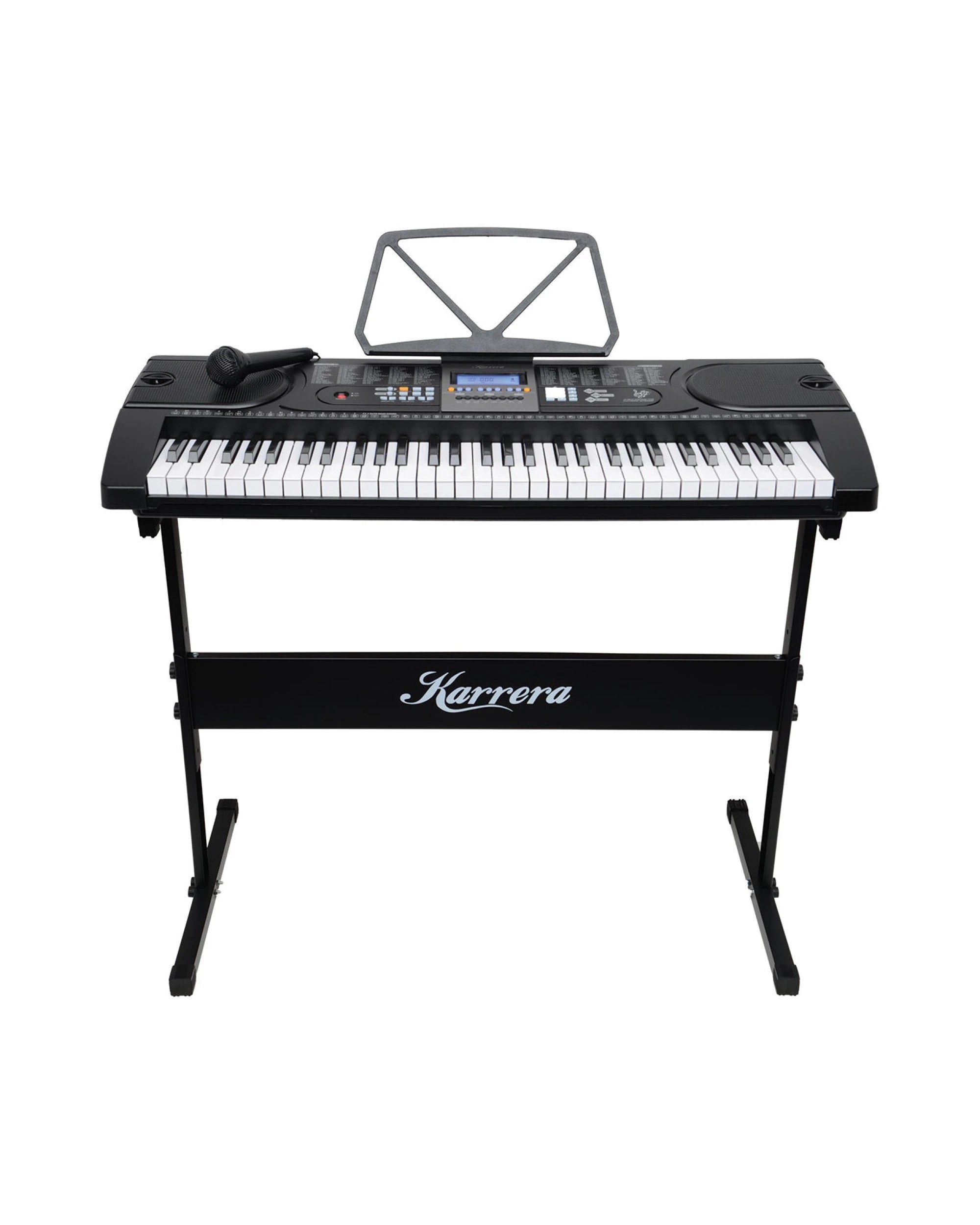 1 Karrera 61 Keys Electronic Keyboard Piano with Stand in Black - Black, 1 of 8