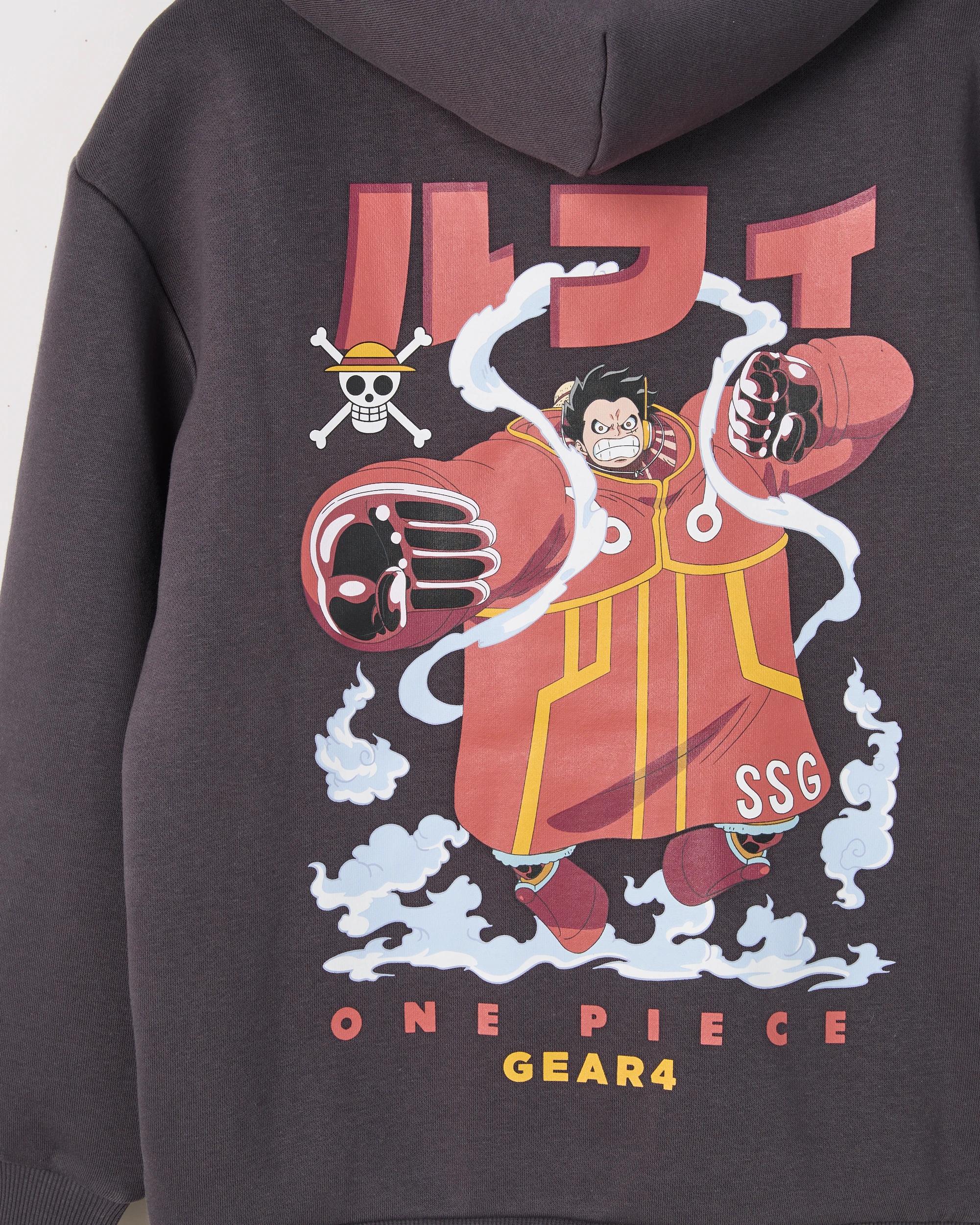 9 One Piece Gear 4 Luffy Popover Hooded Jumper WASHED BLACK, 9 of 10