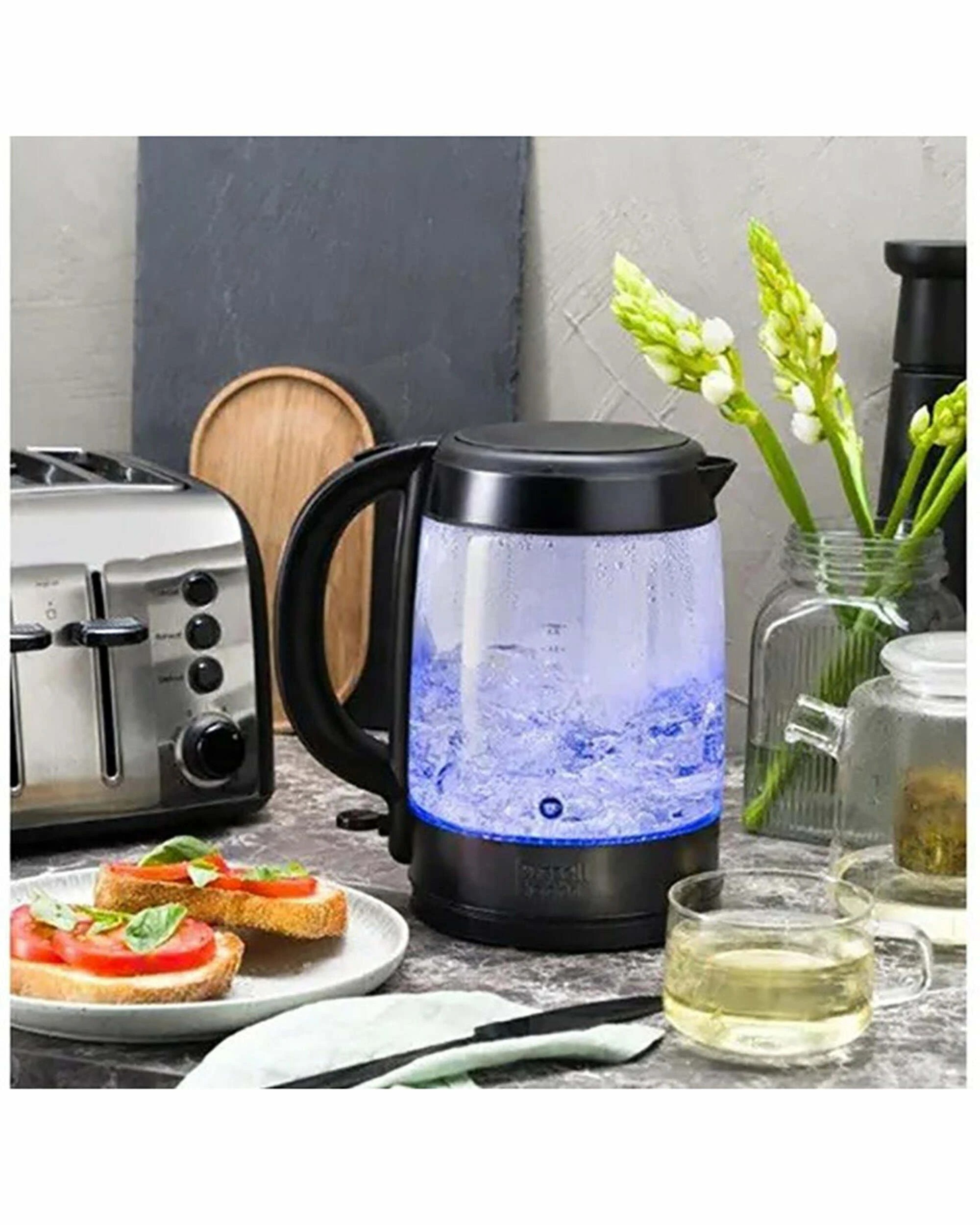 3 Russell Hobbs 1.7 Litre Brooklyn Glass Kettle -  Black - BLACK, 3 of 4