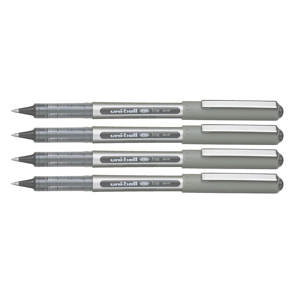 2 Uni-Ball Eye Fine Rollerball Pens Black 4 Pack, 2 of 3