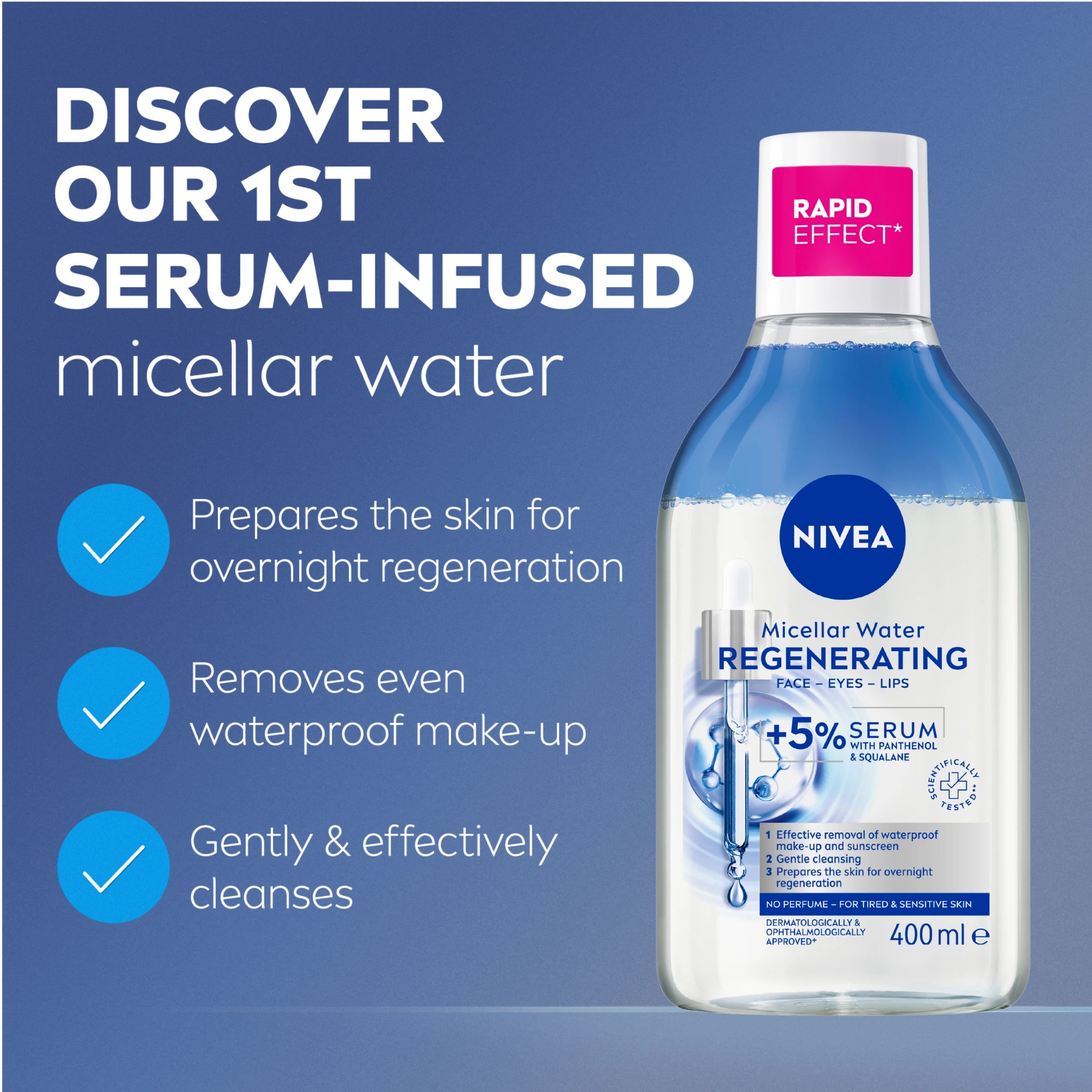4 Nivea Regenerating Micellar Water 400ml - 5% Serum with Panthenol and Squalane, 4 of 7