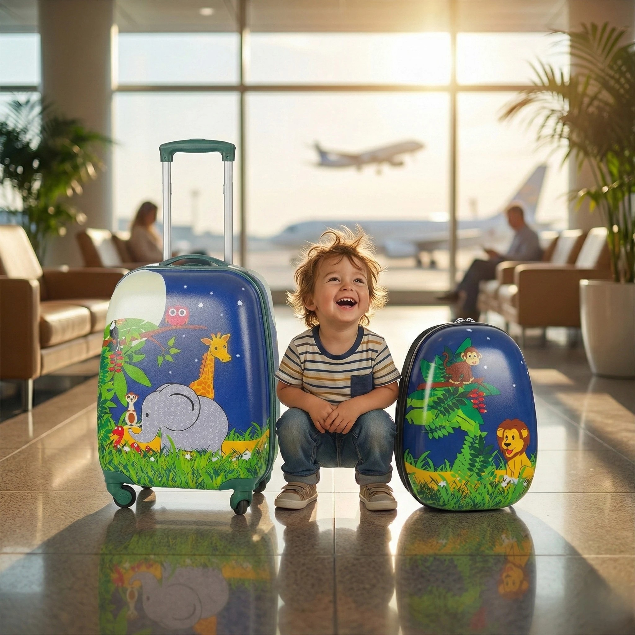 8 BoPeep 2PC Kids Luggage Set Jungle Pattern, 8 of 8
