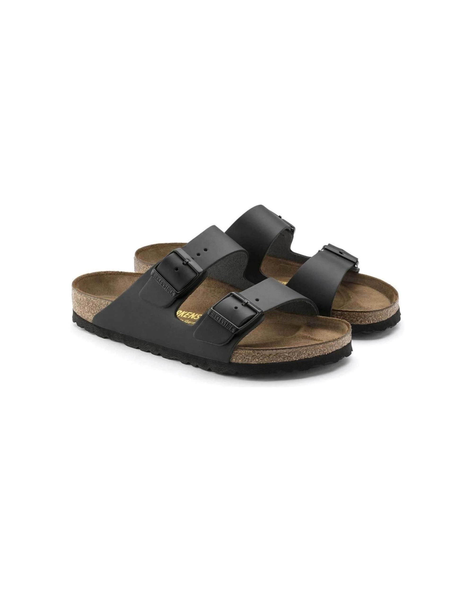 4 Birkenstock Arizona Natural Leather Sandals Regular Width BLACK, 4 of 4