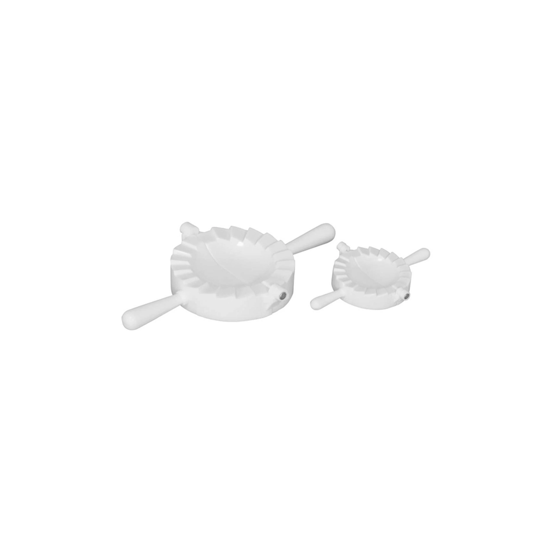 1 Avanti Dumpling Press Set Two Sizes Metal Hinged Easy To Use Dishwasher Safe
 - White, 1 of 2