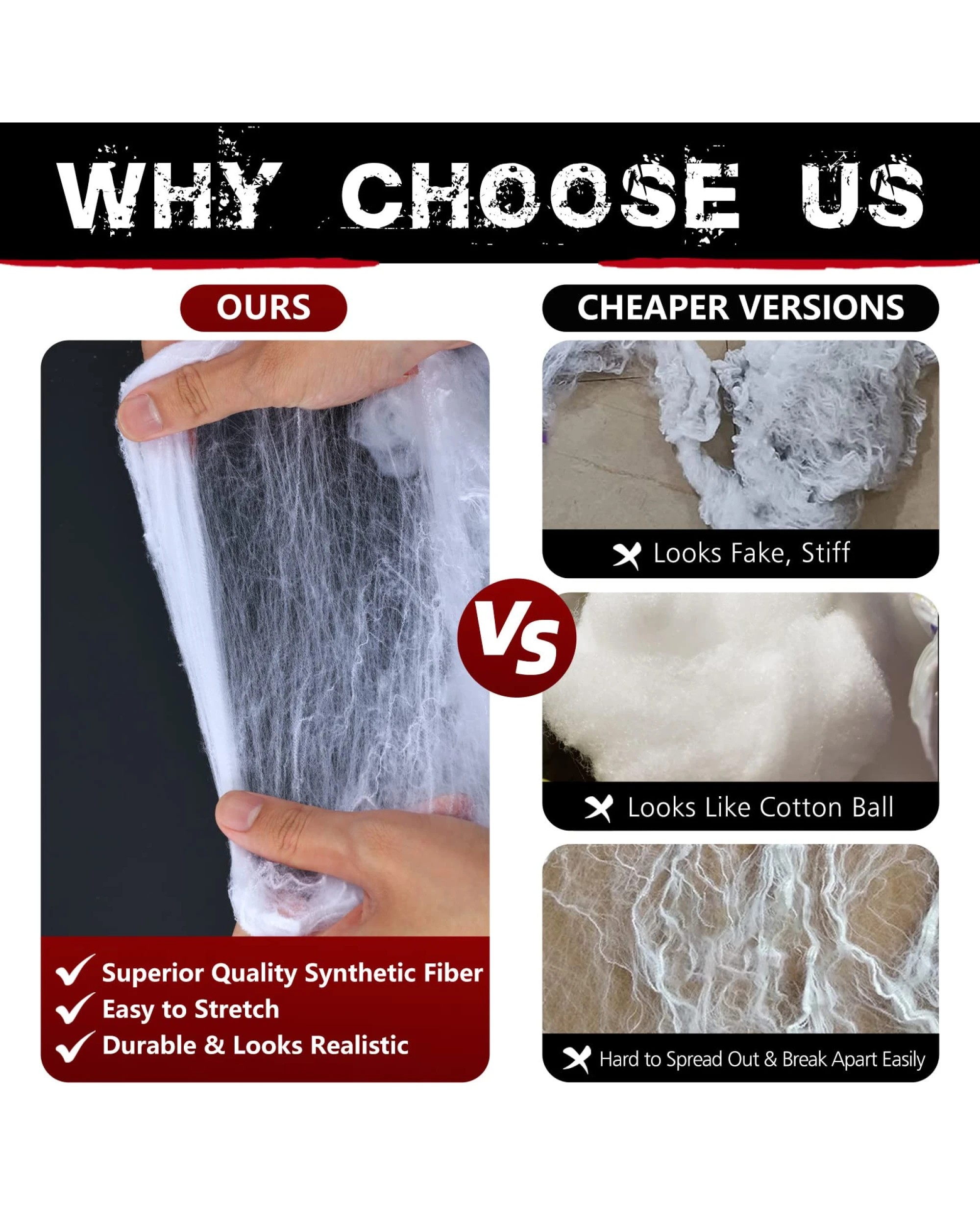 8 BR Costumes Stretchable Spider Web Decoration with Spiders for Halloween Parties, 8 of 10