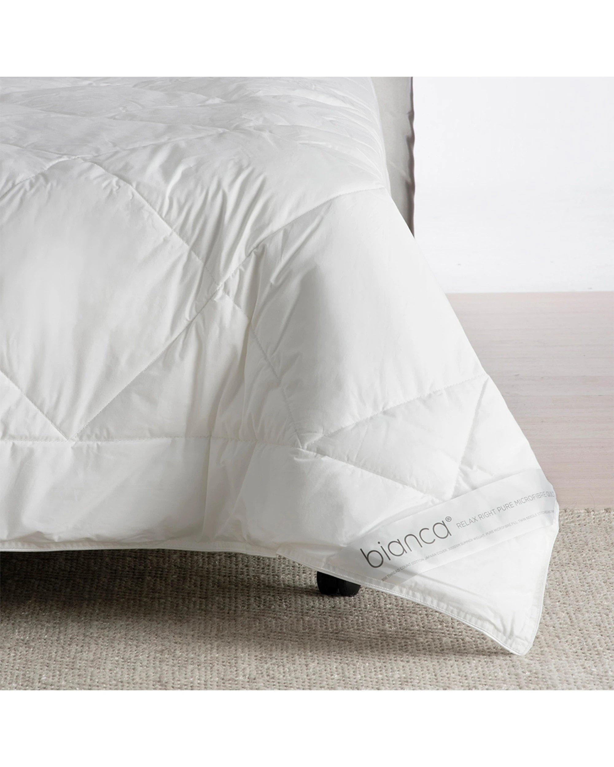 2 Bianca Relax Right Pure Microfibre Quilt 300gsm Cotton Japara Cover Queen - White, 2 of 2