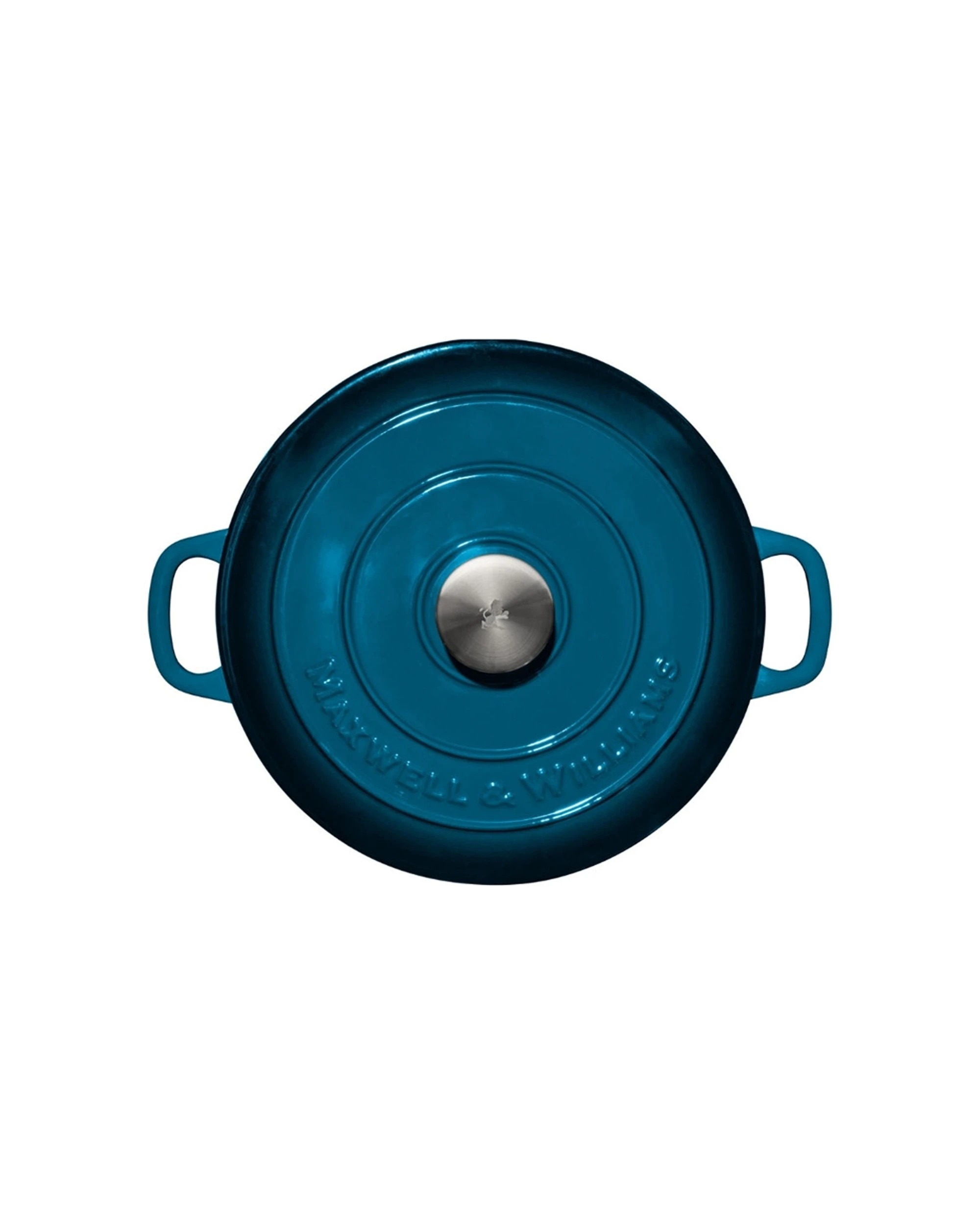 2 Maxwell & Williams Cast Iron 26cm Round Casserole Cookware 4L Oven Safe - Blue, 2 of 3