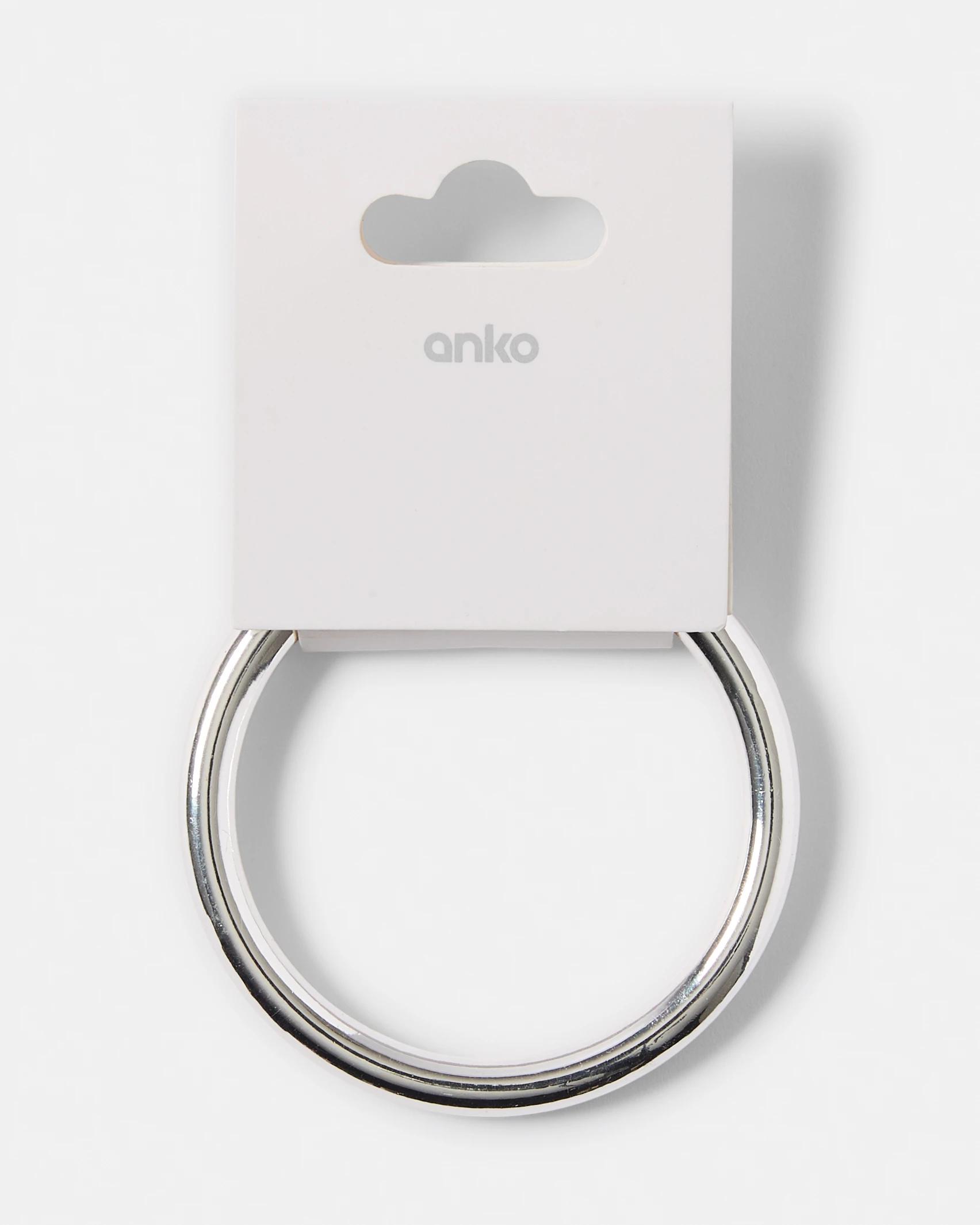 5 Smooth Bangle - Silver Tone Silver, 5 of 5