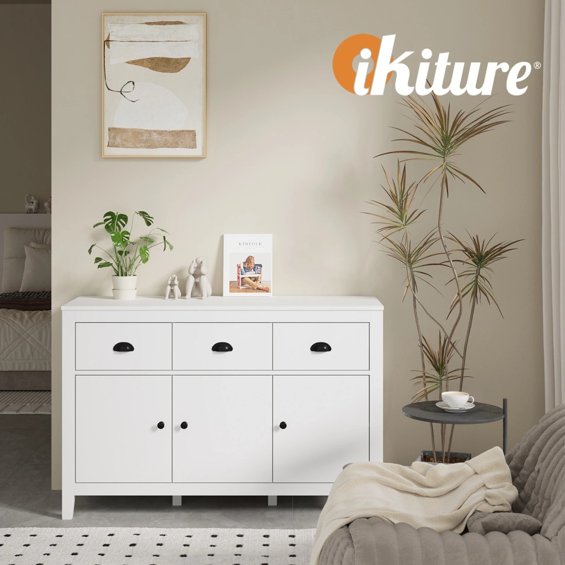 5 Oikiture Buffet Sideboard Cupboard
 - White, 5 of 10